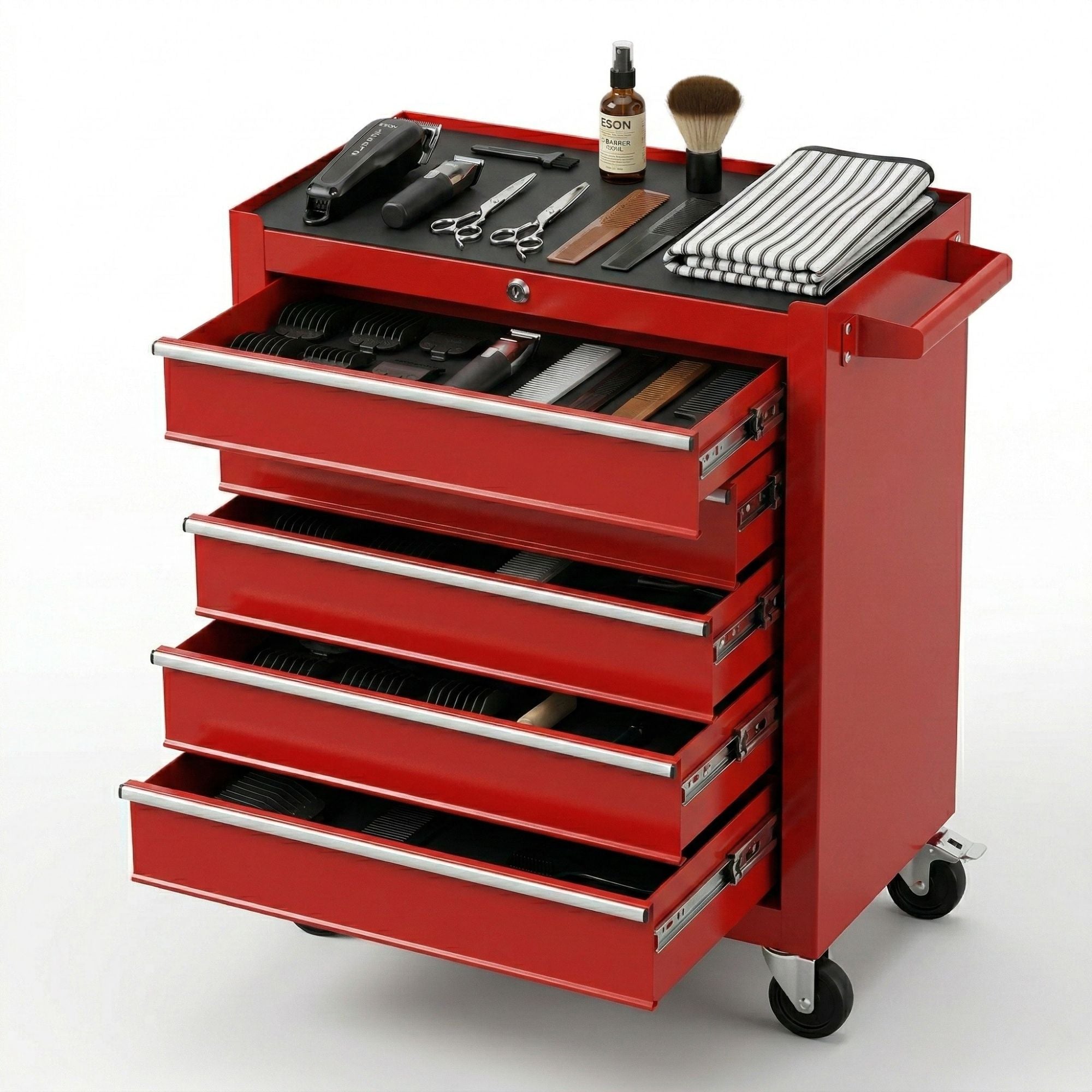 Eson - Professional 5-Drawer Salon & Barber Equipment Trolley