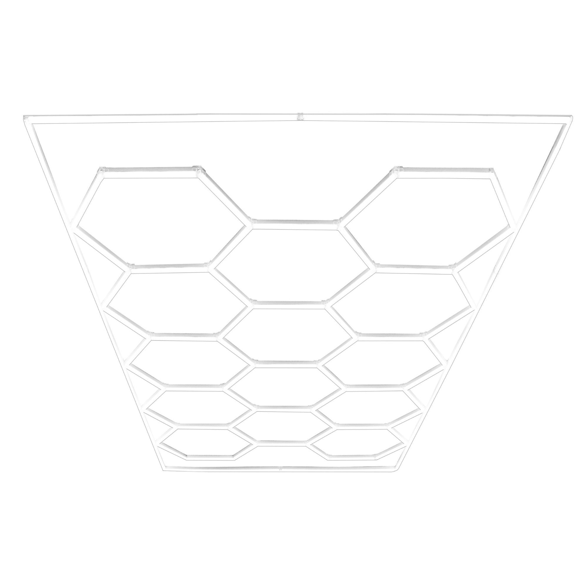 Gabri - Premium Hexagon LED Ceiling Light Grid with Border (14 Honeycomb)