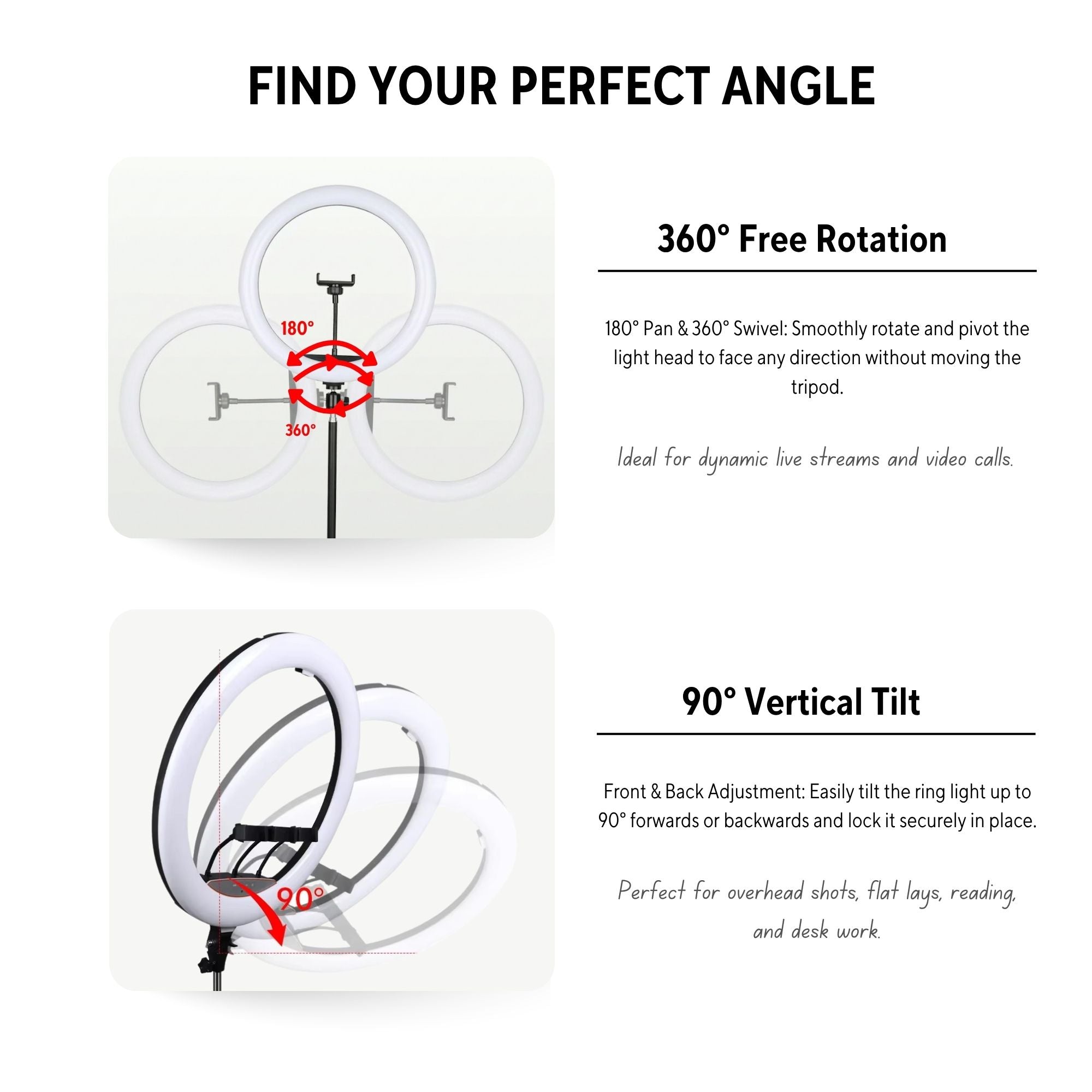 Eson - LJJ-36 Dimmable LED Ring Light with Phone Holder & Tripod 14 inch (36cm)