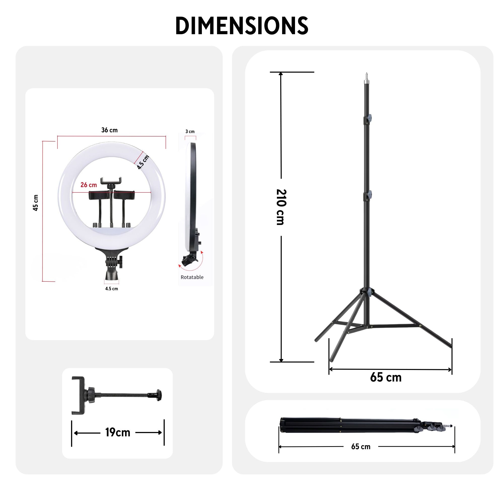 Eson - RL-14 Dimmable LED Soft Ring Light with 3 Phone Holders, Remote & Tripod 14 inch (36cm)