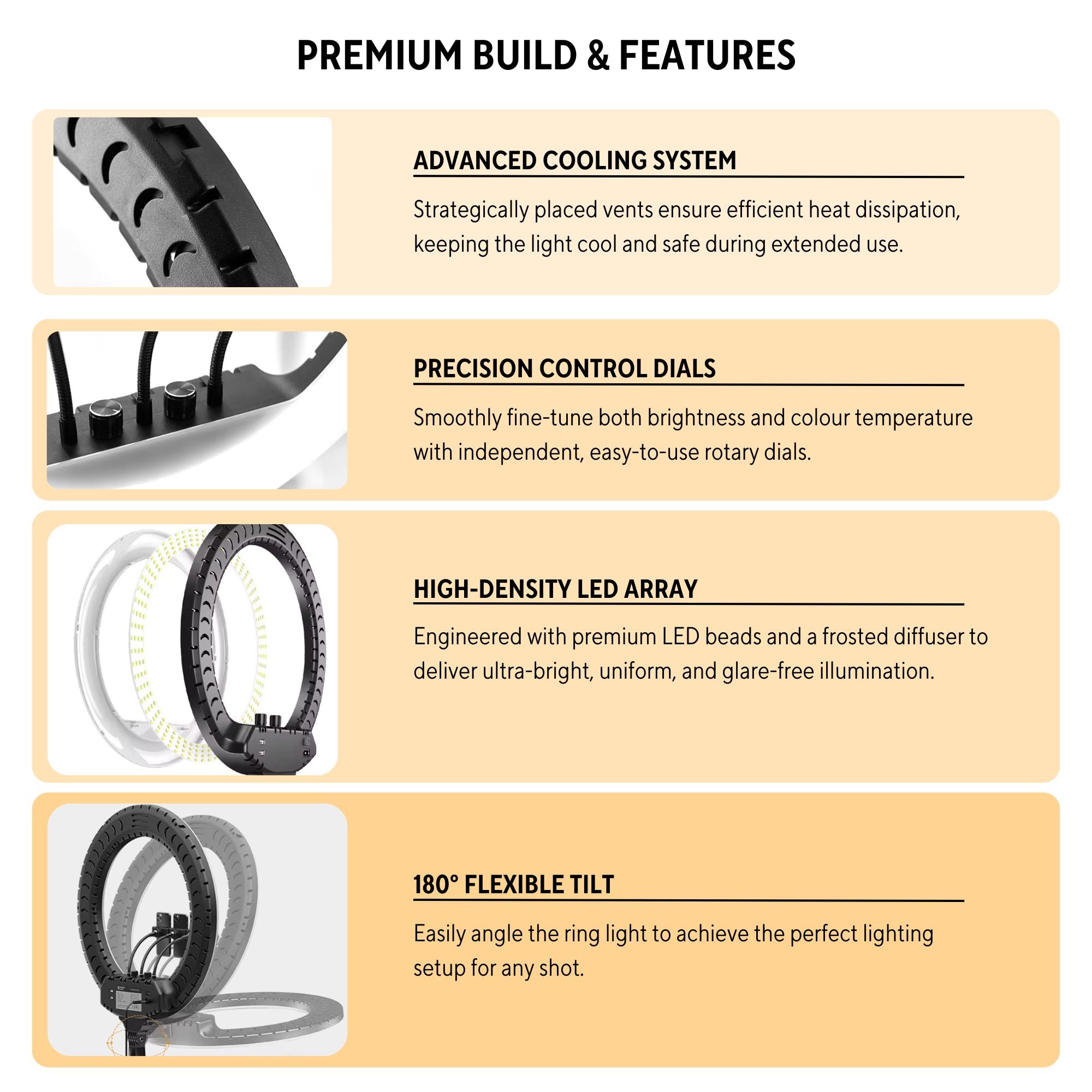 Eson - RL-21 Dimmable LED Soft Ring Light with 3 Phone Holders, Remote & Tripod 21 inch (54cm)