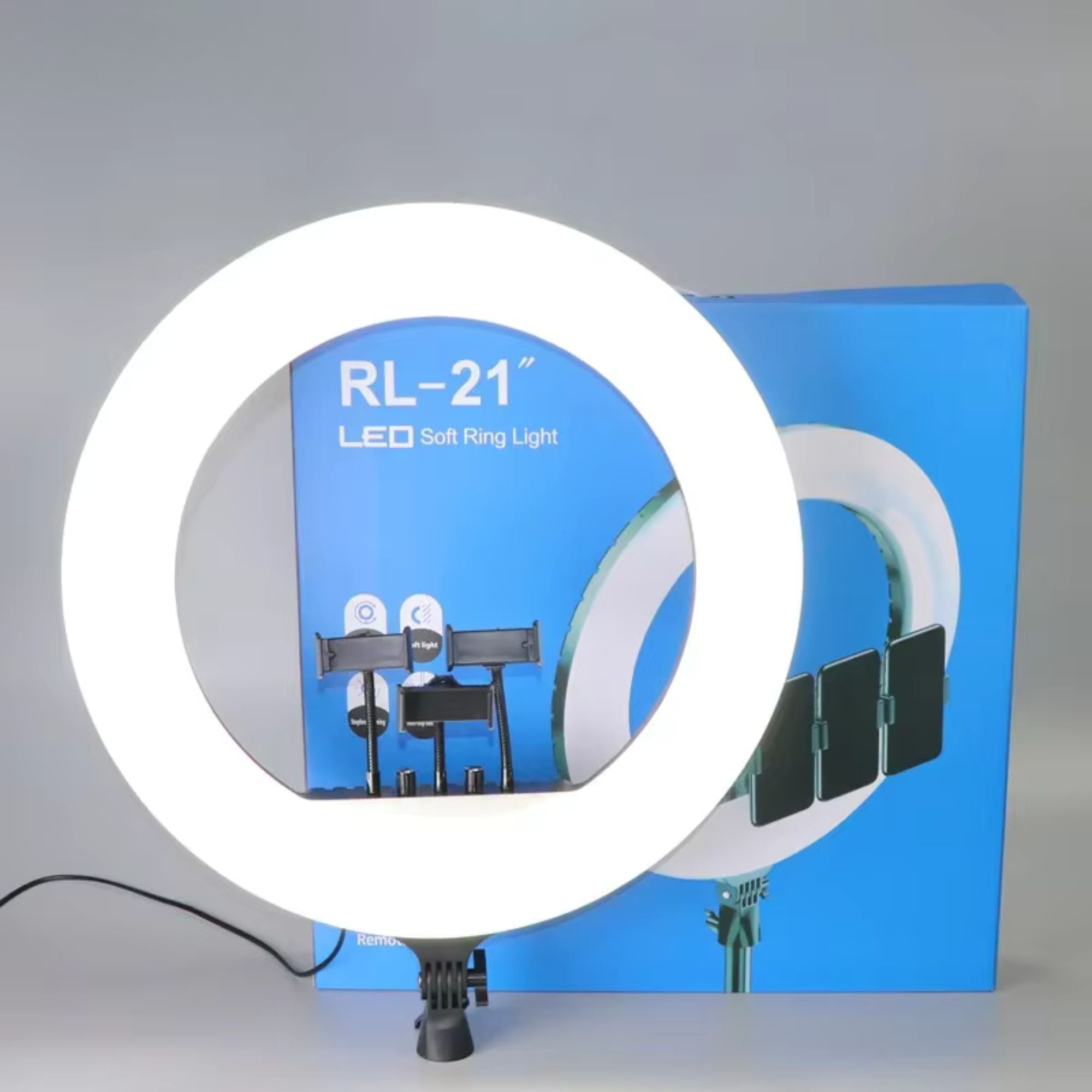 Eson - RL-21 Dimmable LED Soft Ring Light with 3 Phone Holders, Remote & Tripod 21 inch (54cm)
