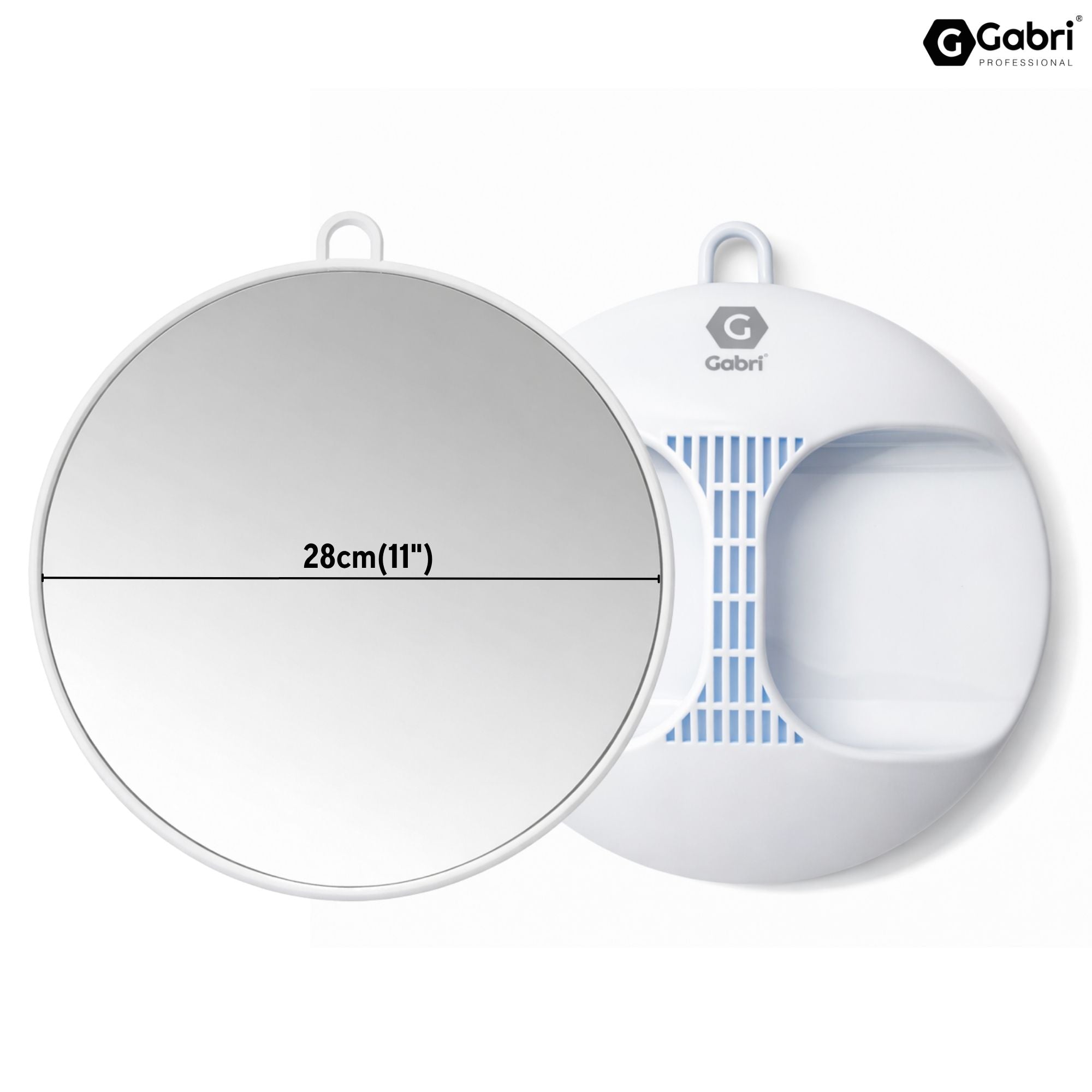 Gabri - Salon Mirror Round Handheld & Wall White 28cm