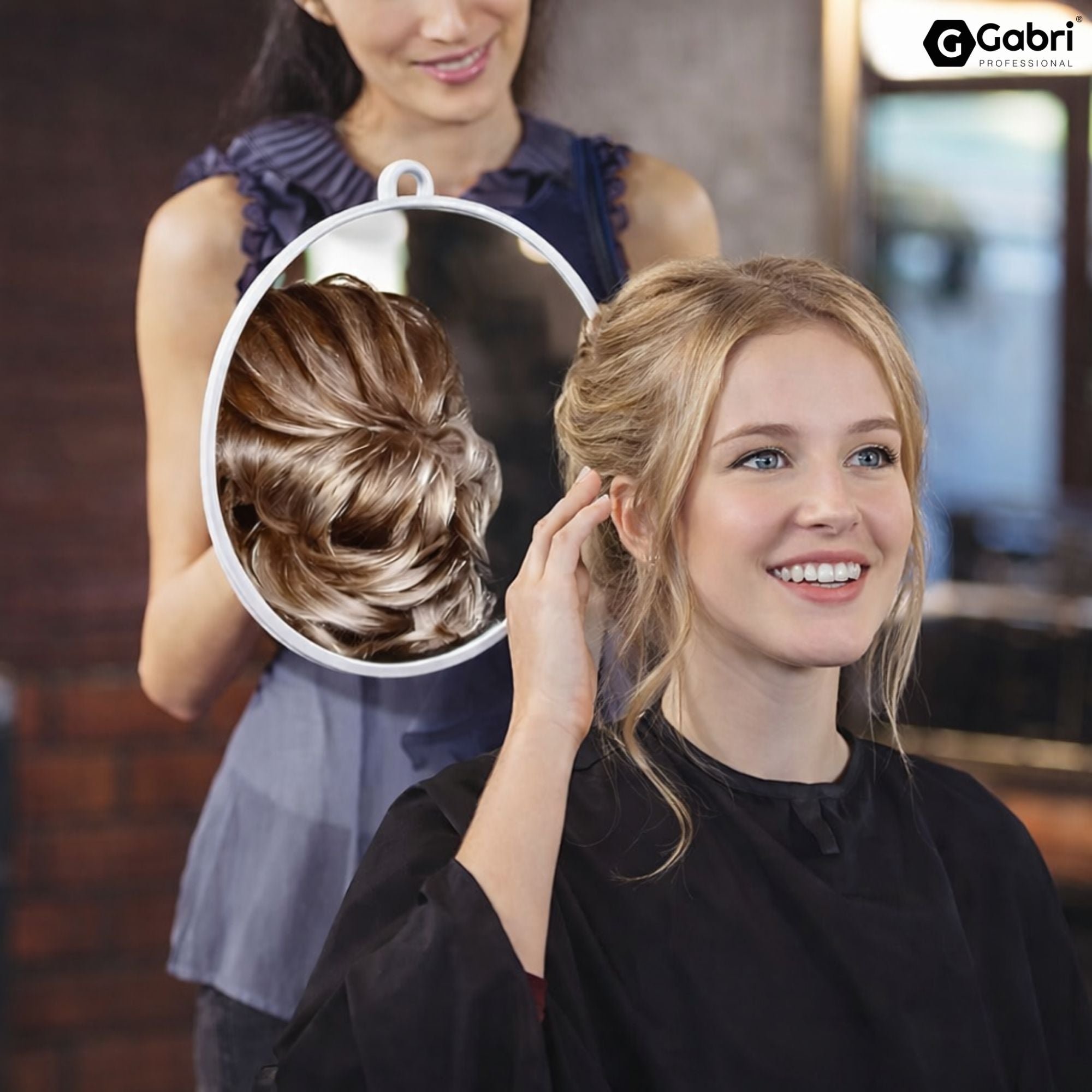 Gabri - Salon Mirror Round Handheld & Wall White 28cm