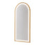 Salon Mirror - Arched Gold Framed LED Mirror with Smart Touch Sensor & 3-Colour Lighting Modes