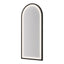 Salon Mirror - Arched Black Framed LED Mirror with Smart Touch Sensor & 3-Colour Lighting Modes