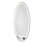 Salon Mirror - Oval Silver Framed LED Station Mirror with Integrated Plug Socket, Smart Touch Sensor & 3-Colour Lighting Modes