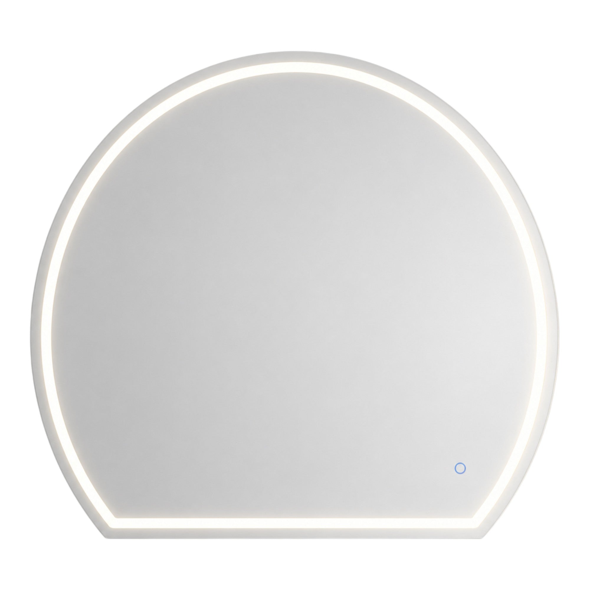 Salon Mirror - Wide Half-Moon Frameless LED Mirror with Smart Touch Sensor & 3-Colour Lighting Modes