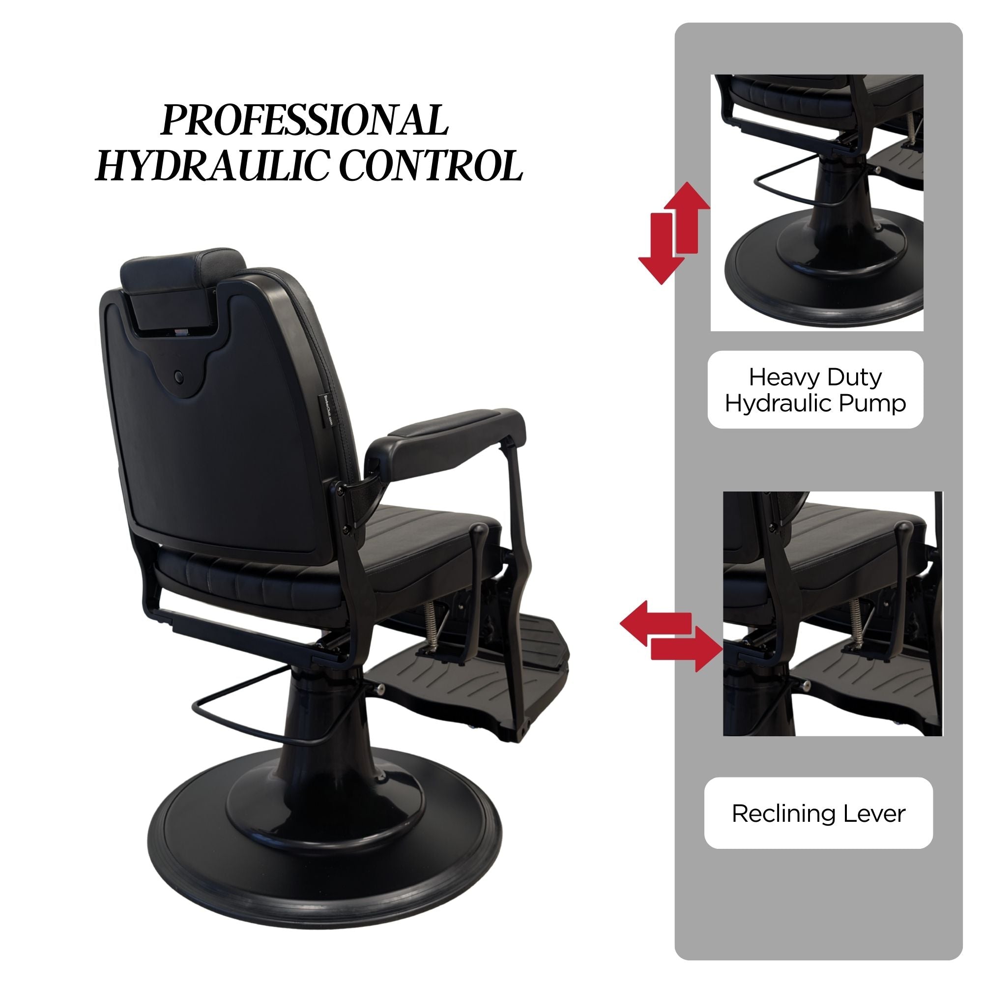 Barber Chair - Elite Black & Matte Black Accents