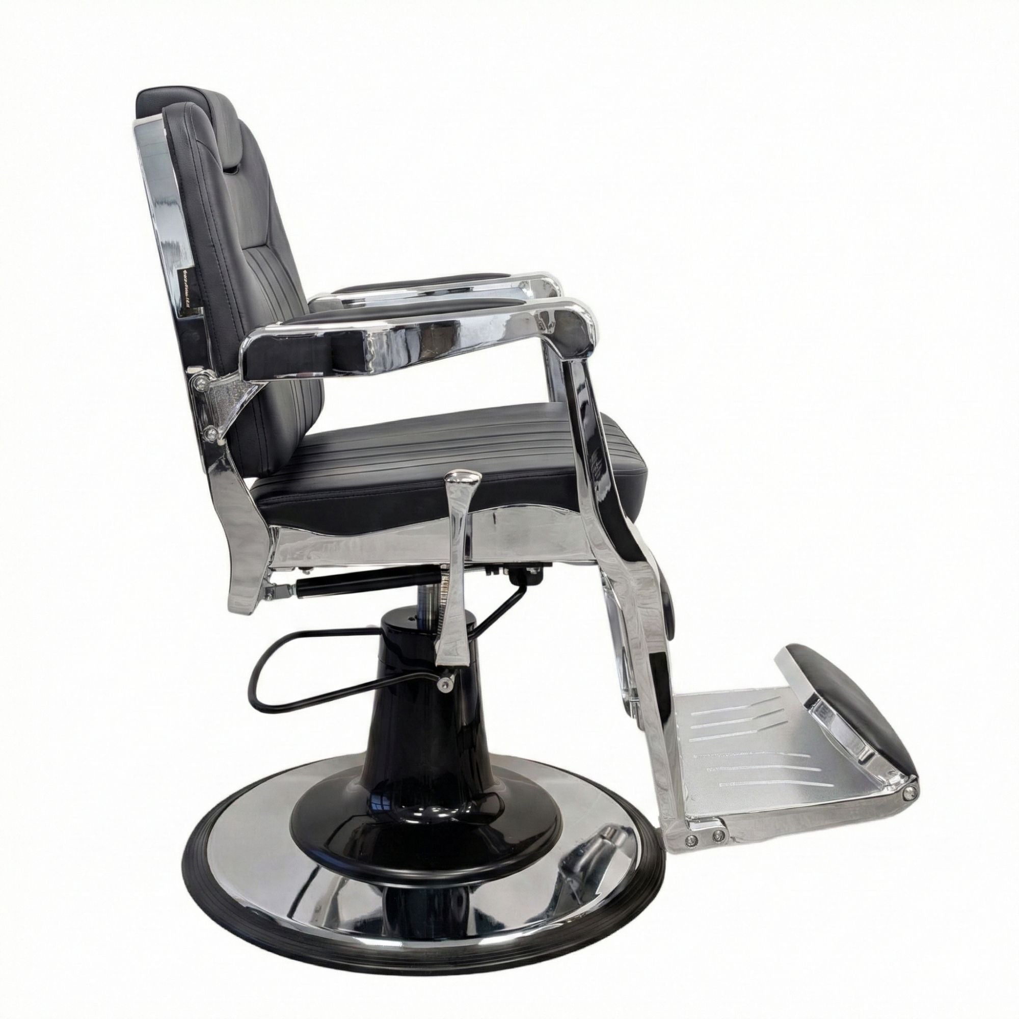 Barber Chair - Elite Black & Chrome Accents