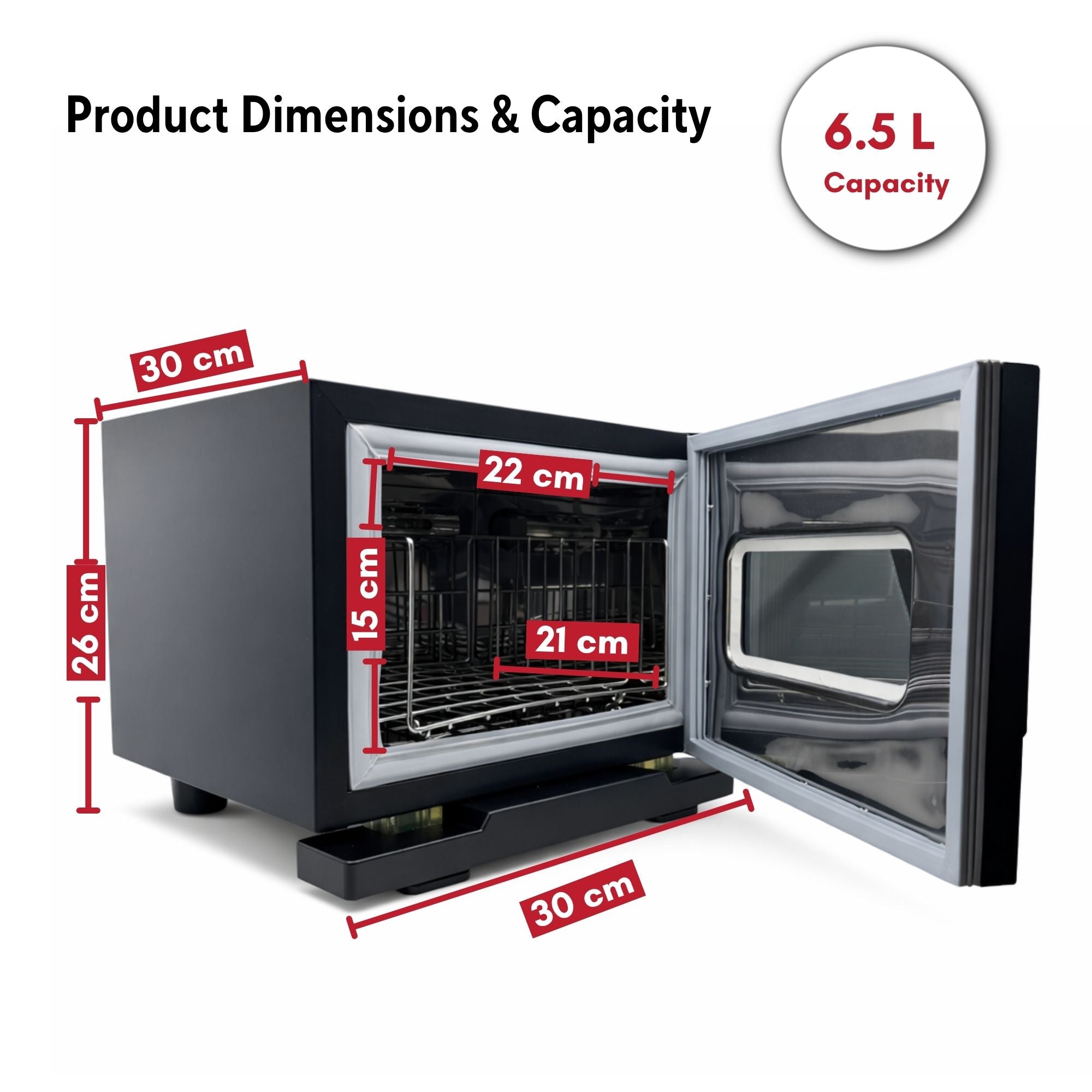 Eson - Hot Towel Warmer Cabinet with UV Steriliser & Viewing Window 6.5L Matte Black