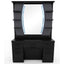 Barber Station Unit - Black Mirror Unit with Shelves