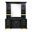 Barber Station Unit - Black & Gold Mirror Styling Unit