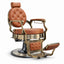 Barber Chair - Vintage Style Tan & Antique Brass Effect Accents