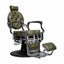 Barber Chair - Vintage Style Green & Silver Accents