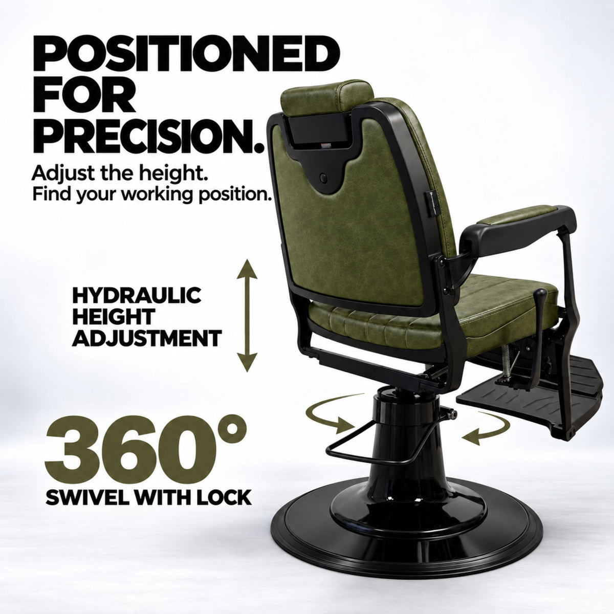 Barber Chair - Elite Green & Matte Black Accents