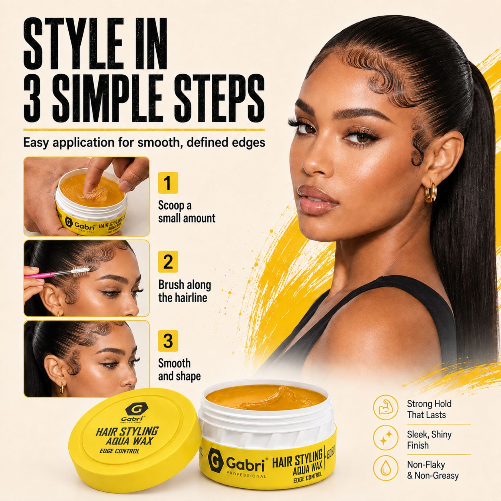 Gabri Professional - Hair Styling Aqua Wax Edge Control 150ml