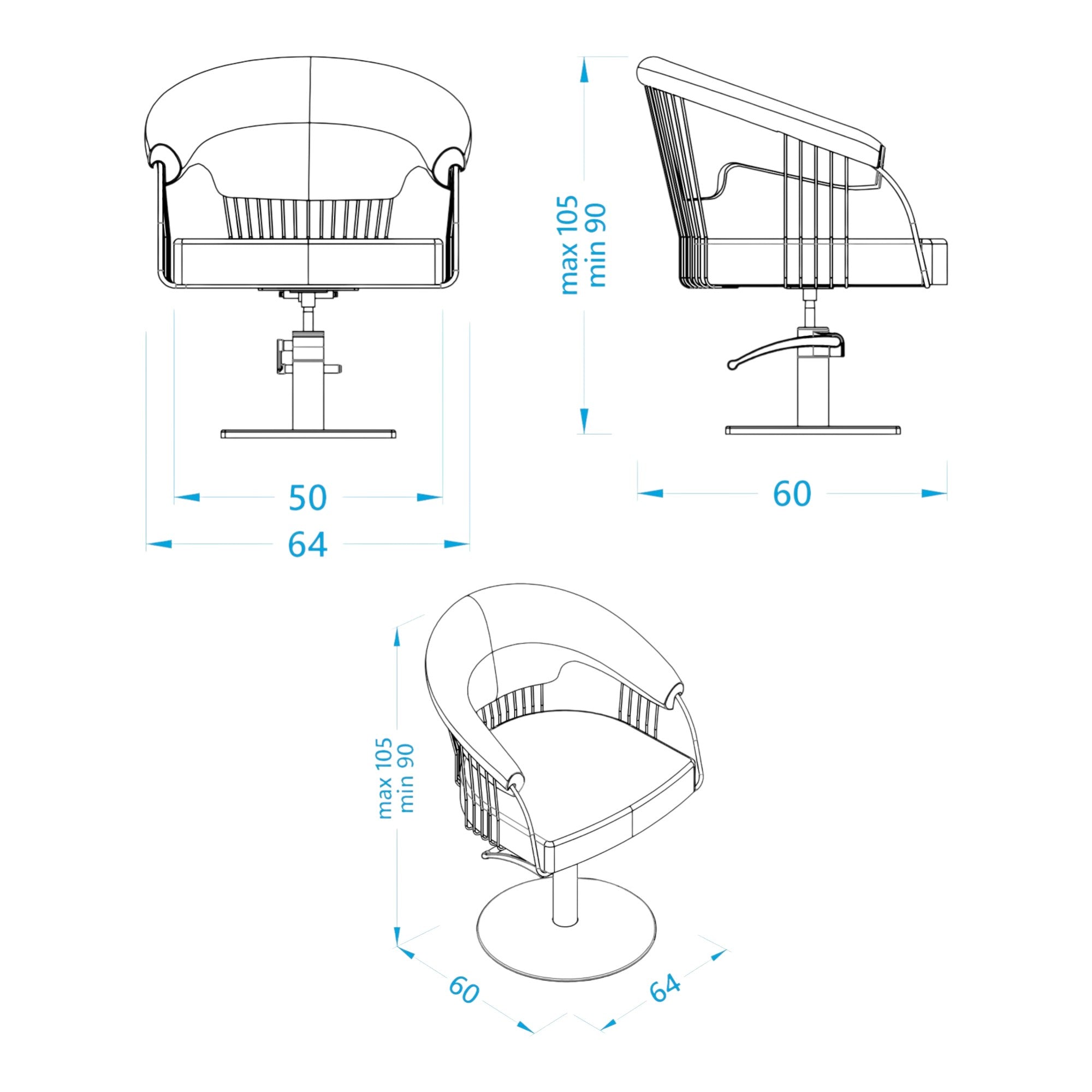 Alpeda - Elite Styling Chair (Rose Gold Finish)