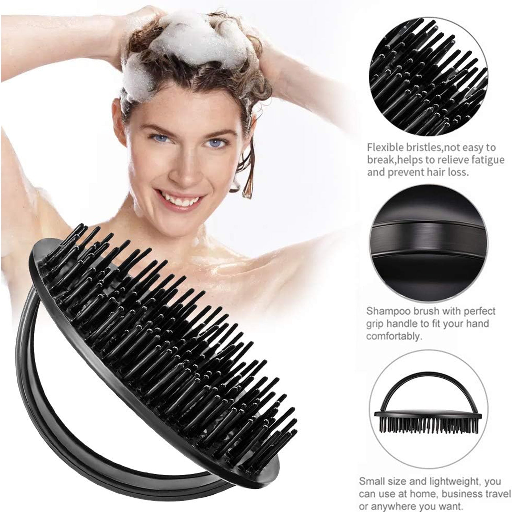 Eson - Hair Massage Brush 8x5cm (Black)