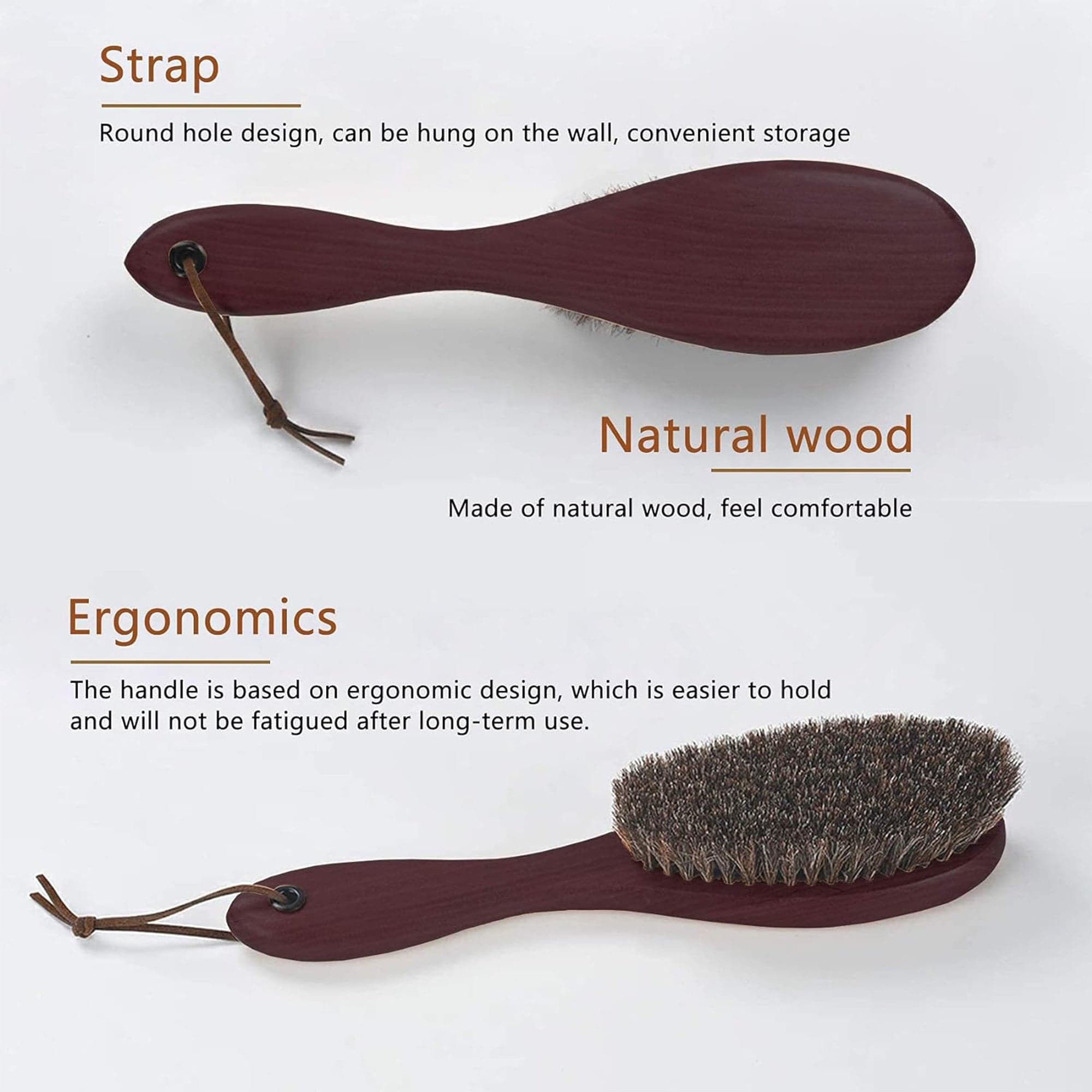 Eson - Fade Brush Long Horse Hair Comfort During Use 23x5cm (Red) - Eson Direct