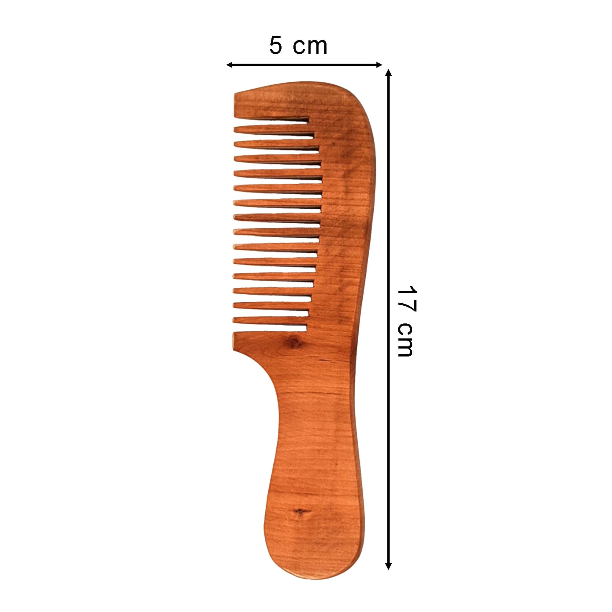 Eson - Moustache & Beard Comb Natural Cherry Wood With Handle 17cm - Eson Direct