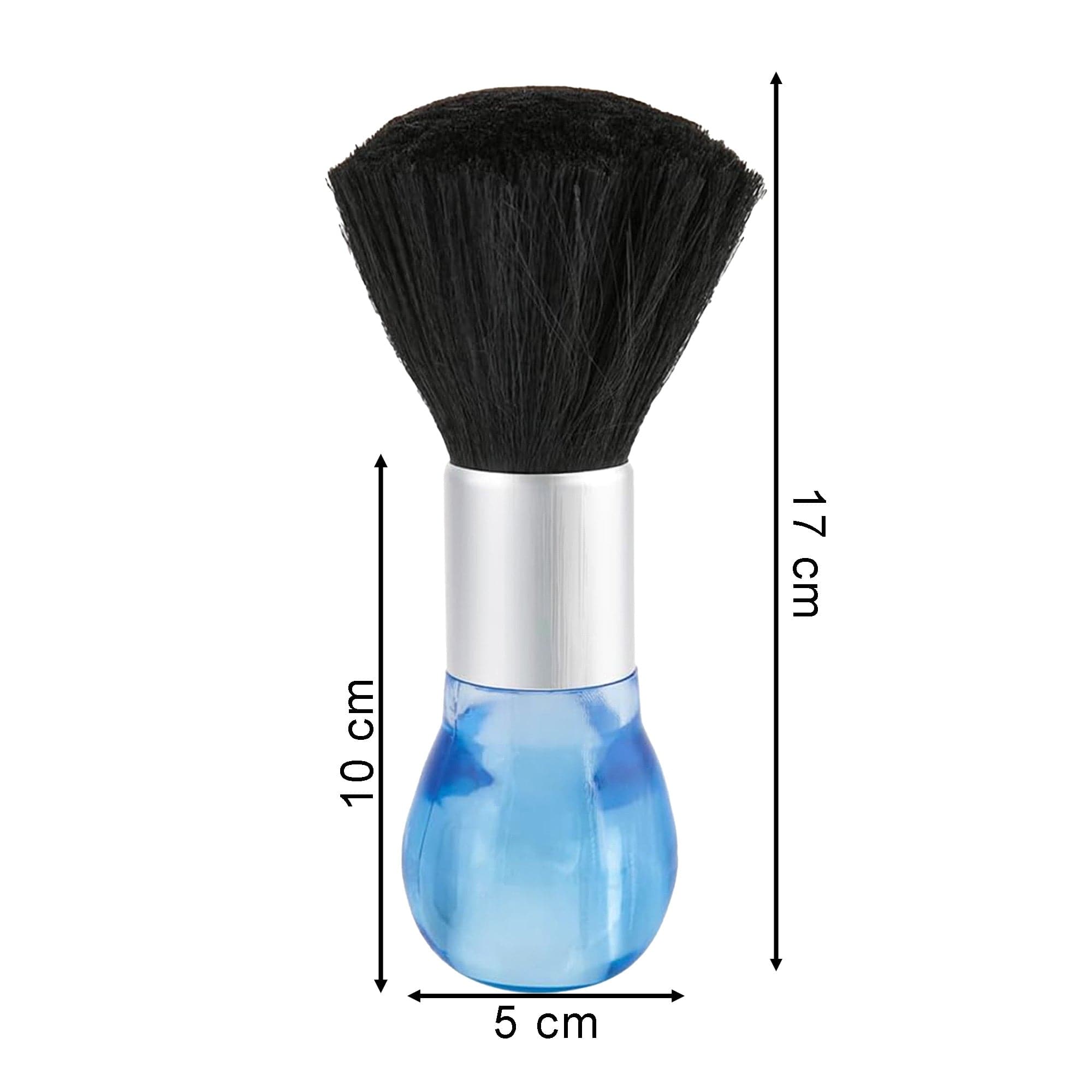 Eson - Neck Duster Brush Silver Metal Round Blue Handle 17x5cm - Eson Direct