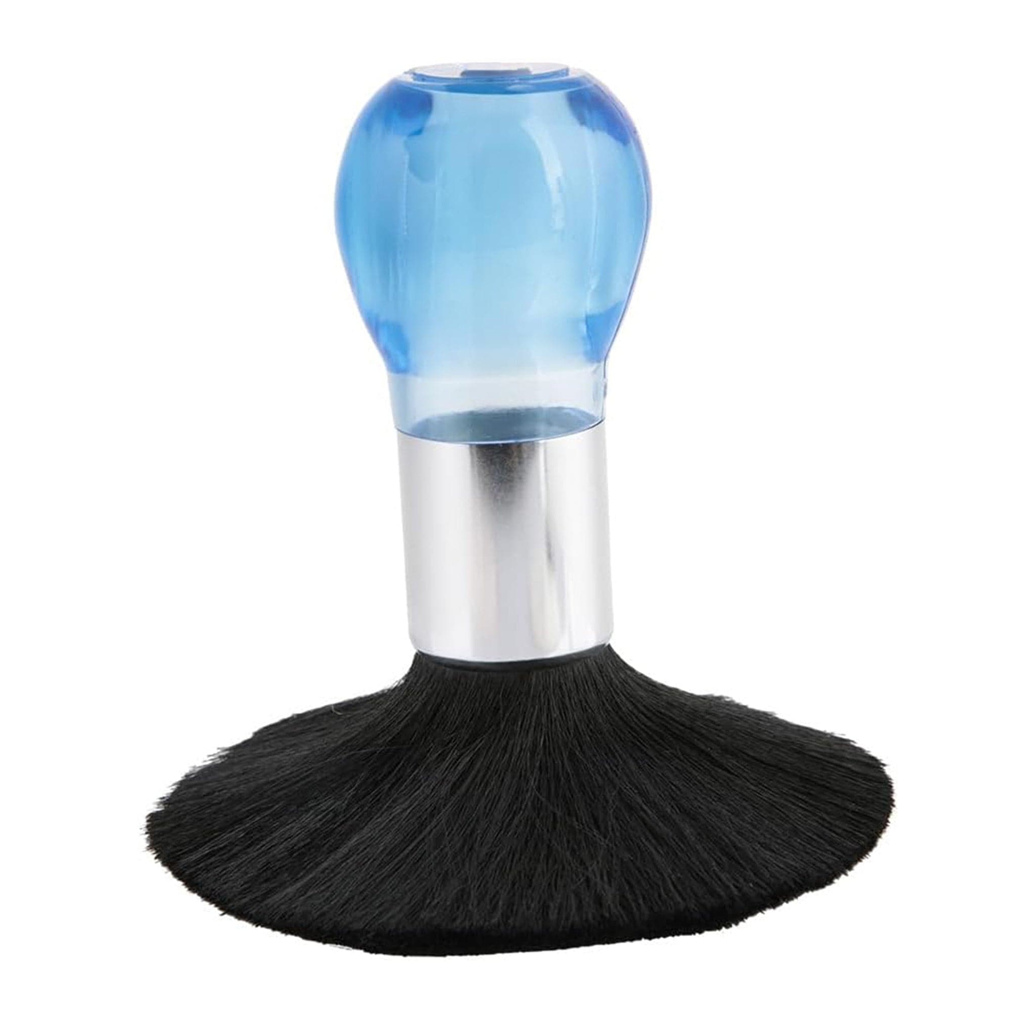 Eson - Neck Duster Brush Silver Metal Round Blue Handle 17x5cm - Eson Direct