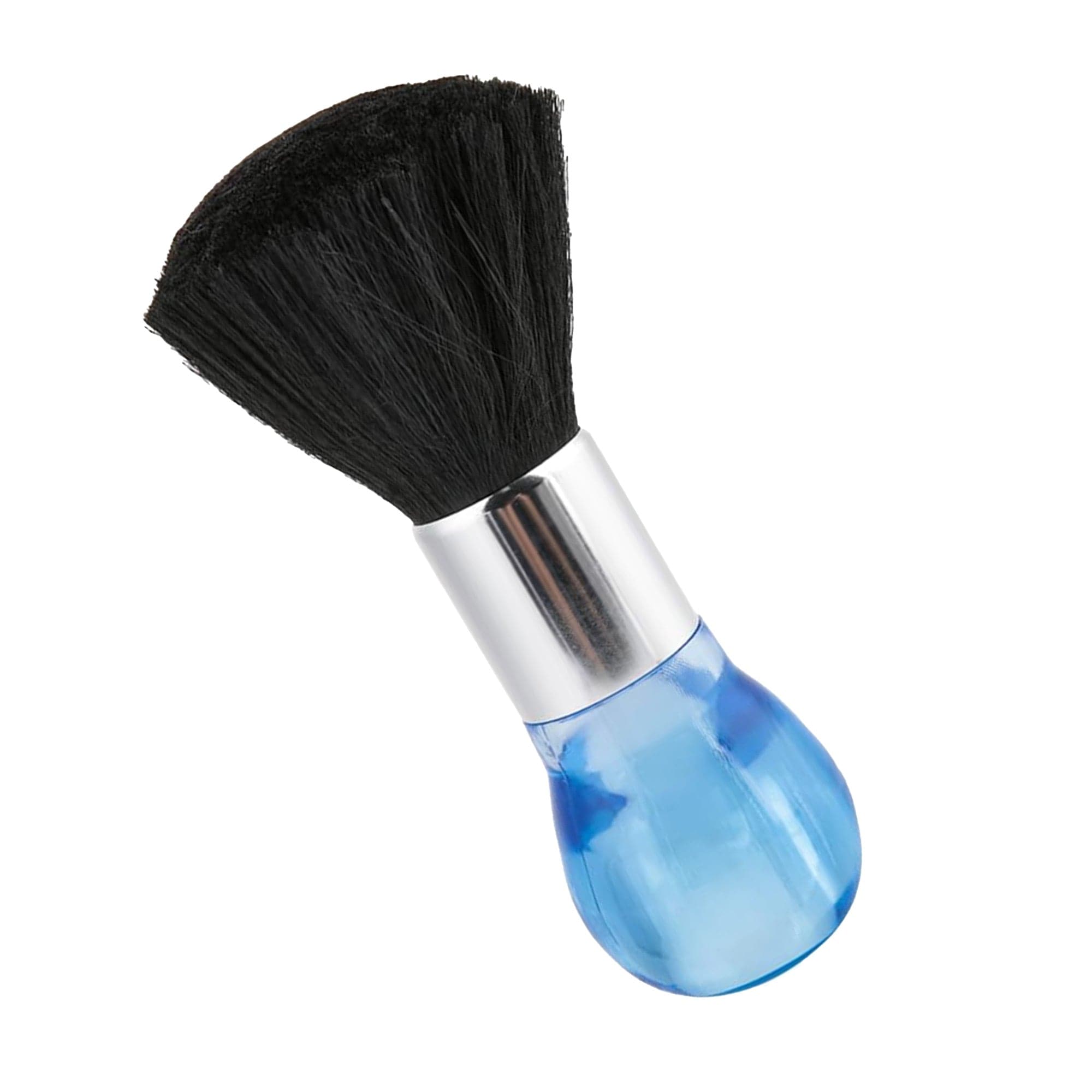 Eson - Neck Duster Brush Silver Metal Round Blue Handle 17x5cm - Eson Direct