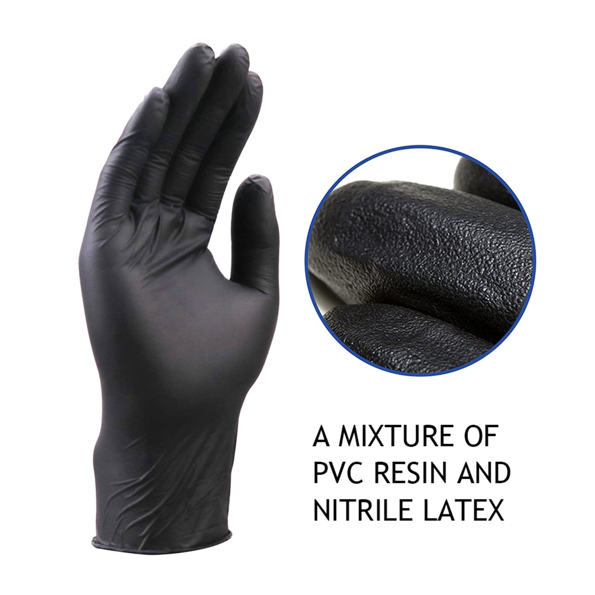 Eson - Nitrile Disposable Gloves Latex & Powder Free Extra Large (Black) - Eson Direct