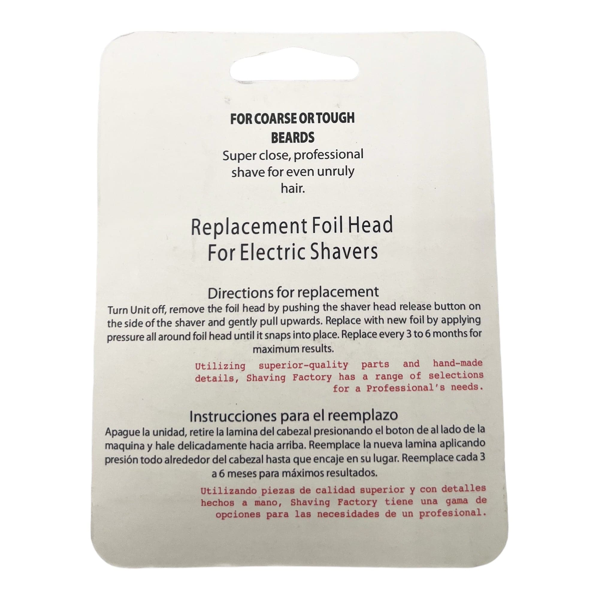 Eson - Replacement Foil Head For Electric Shavers Silver