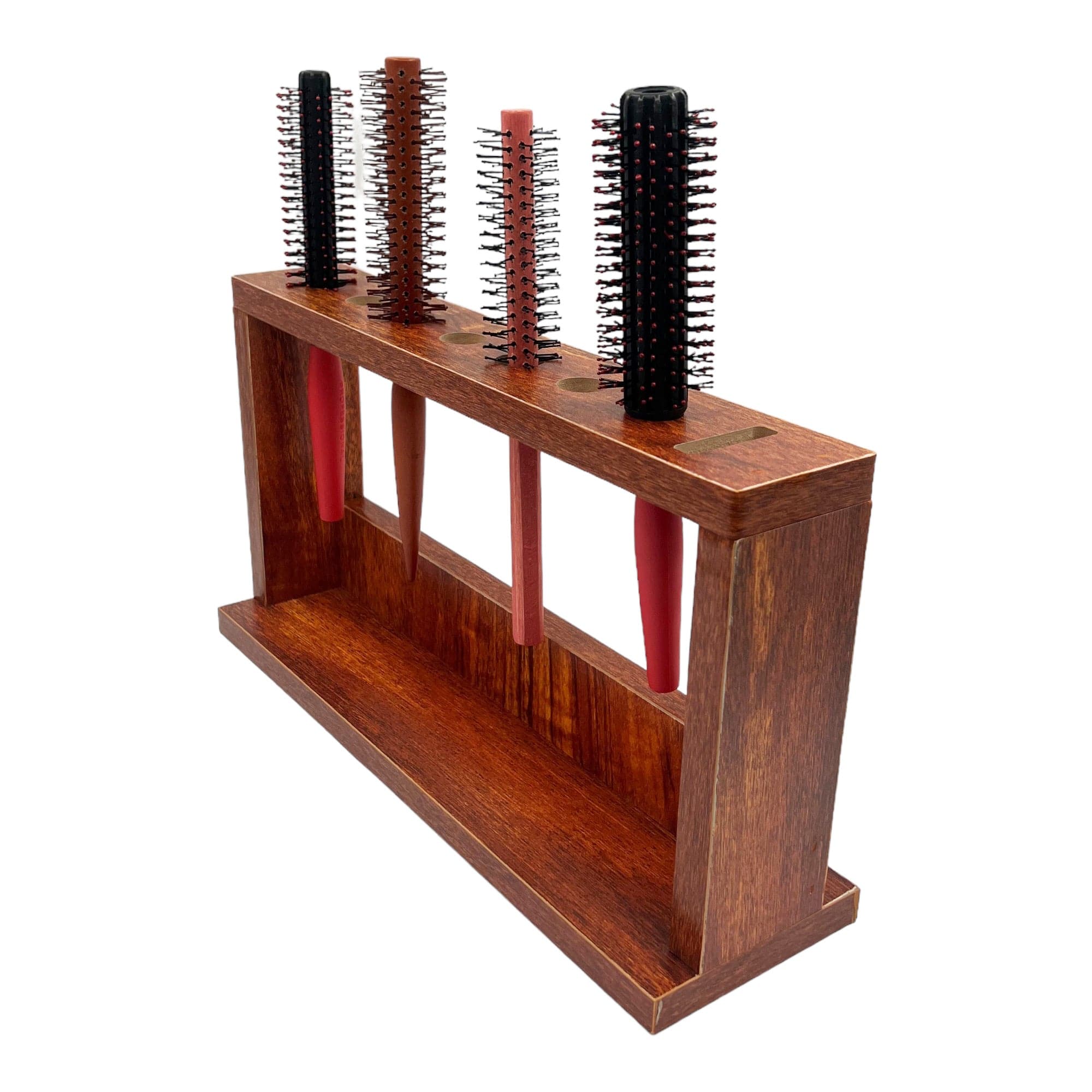 Eson - Scissor & Brush Holder Wooden Stand (Brown) - Eson Direct