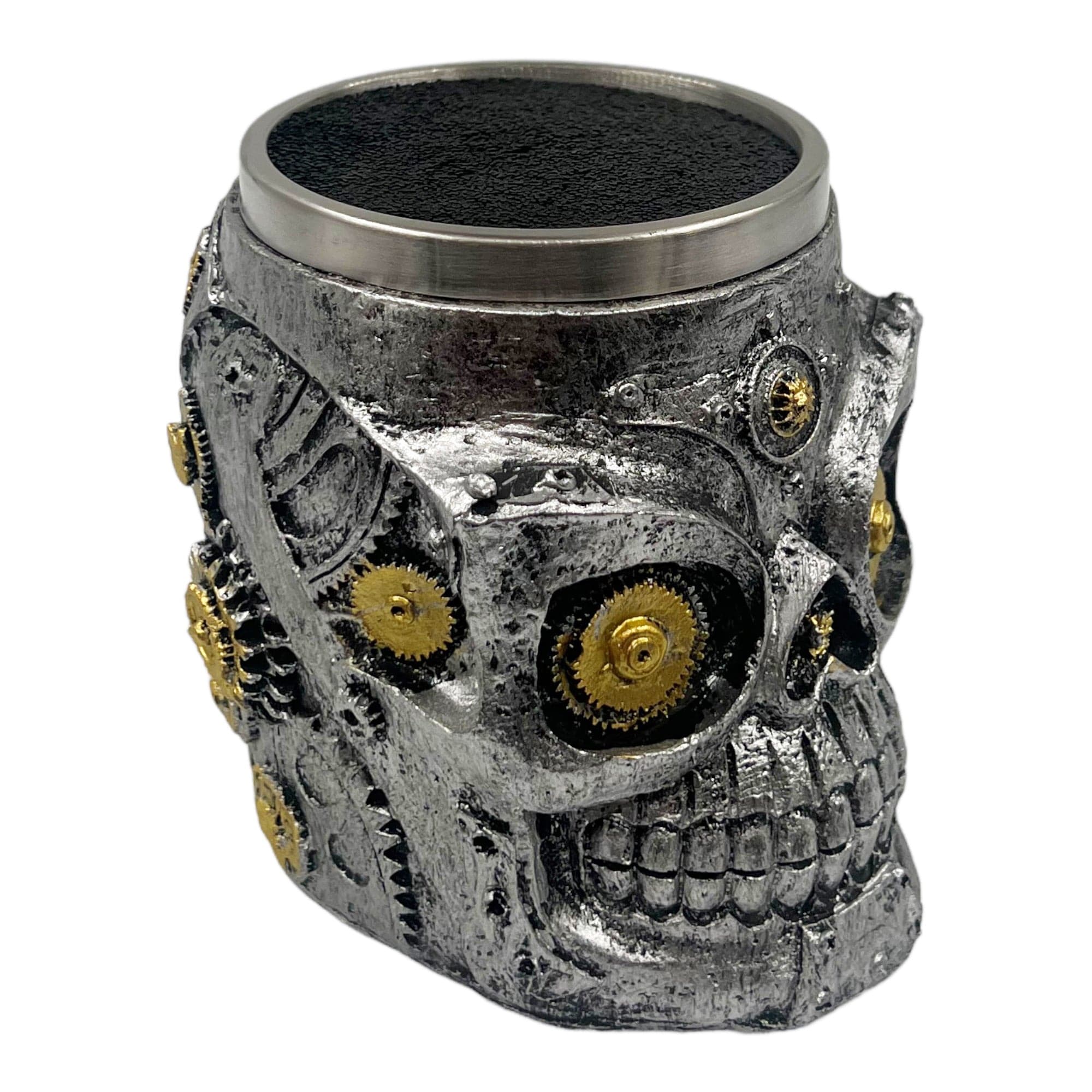 Eson - Scissors Holder Cyber Skull With Bristles 9x11cm - Eson Direct