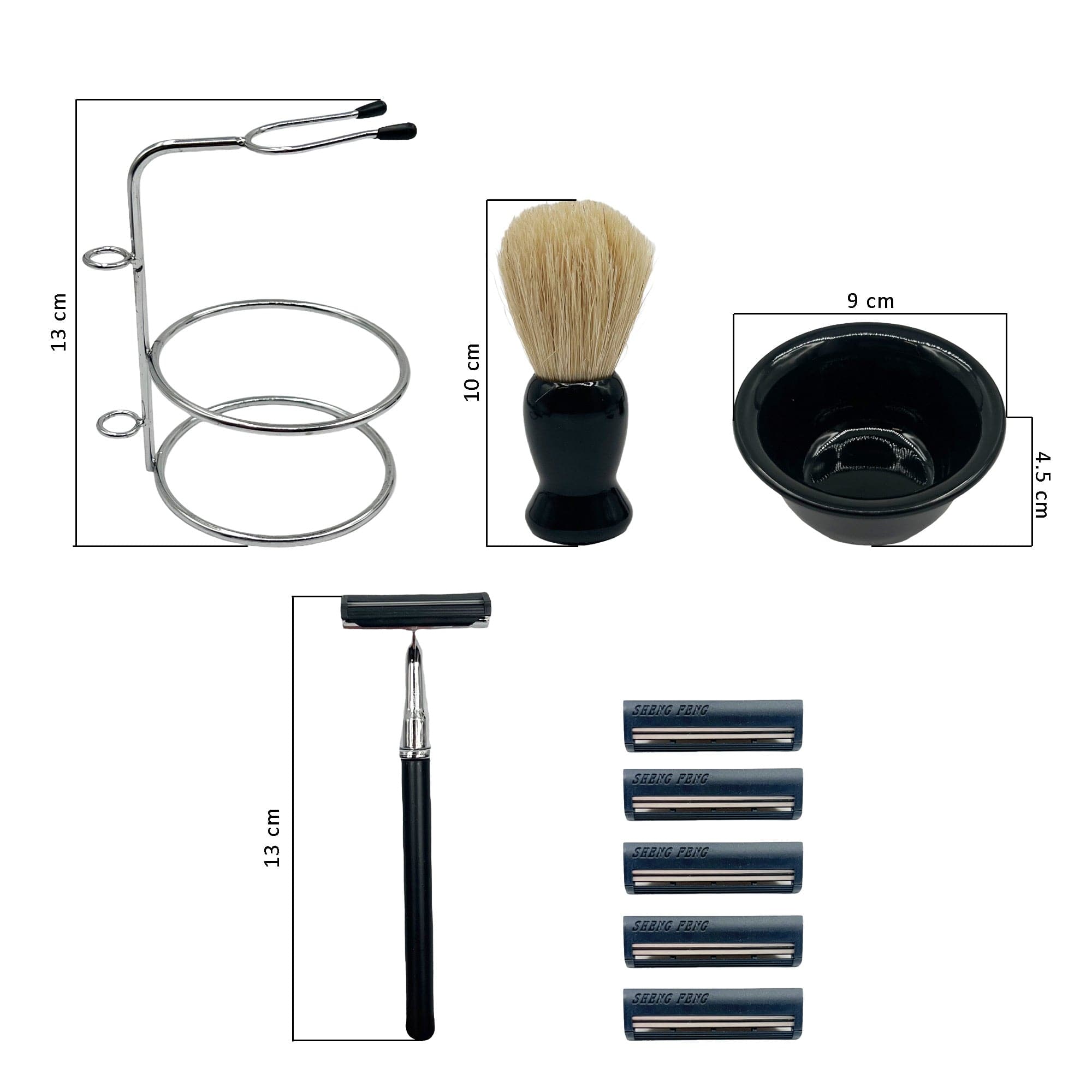 Eson - Shaving Kit Razor Brush Bowl Stand Holder