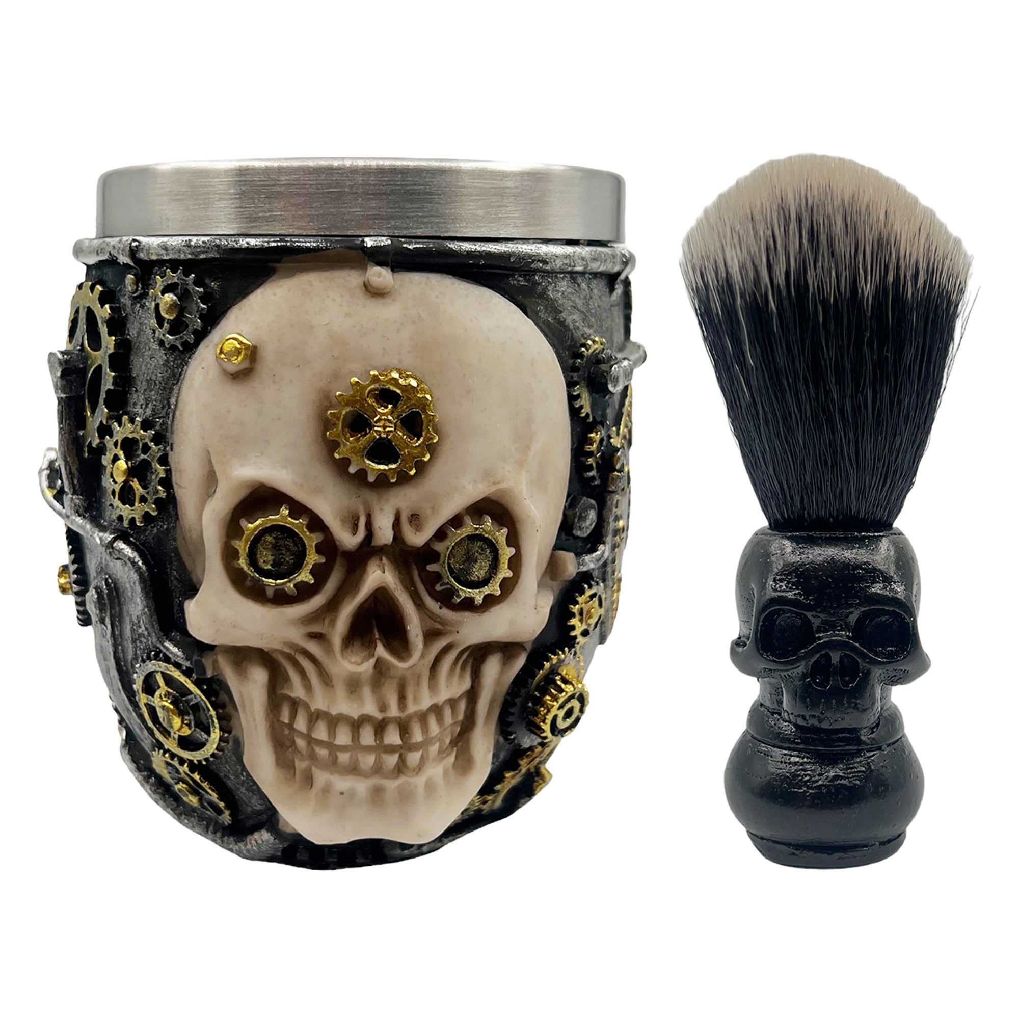 Eson - Shave Set Skull Bowl & Skull Brush 9.5x7cm