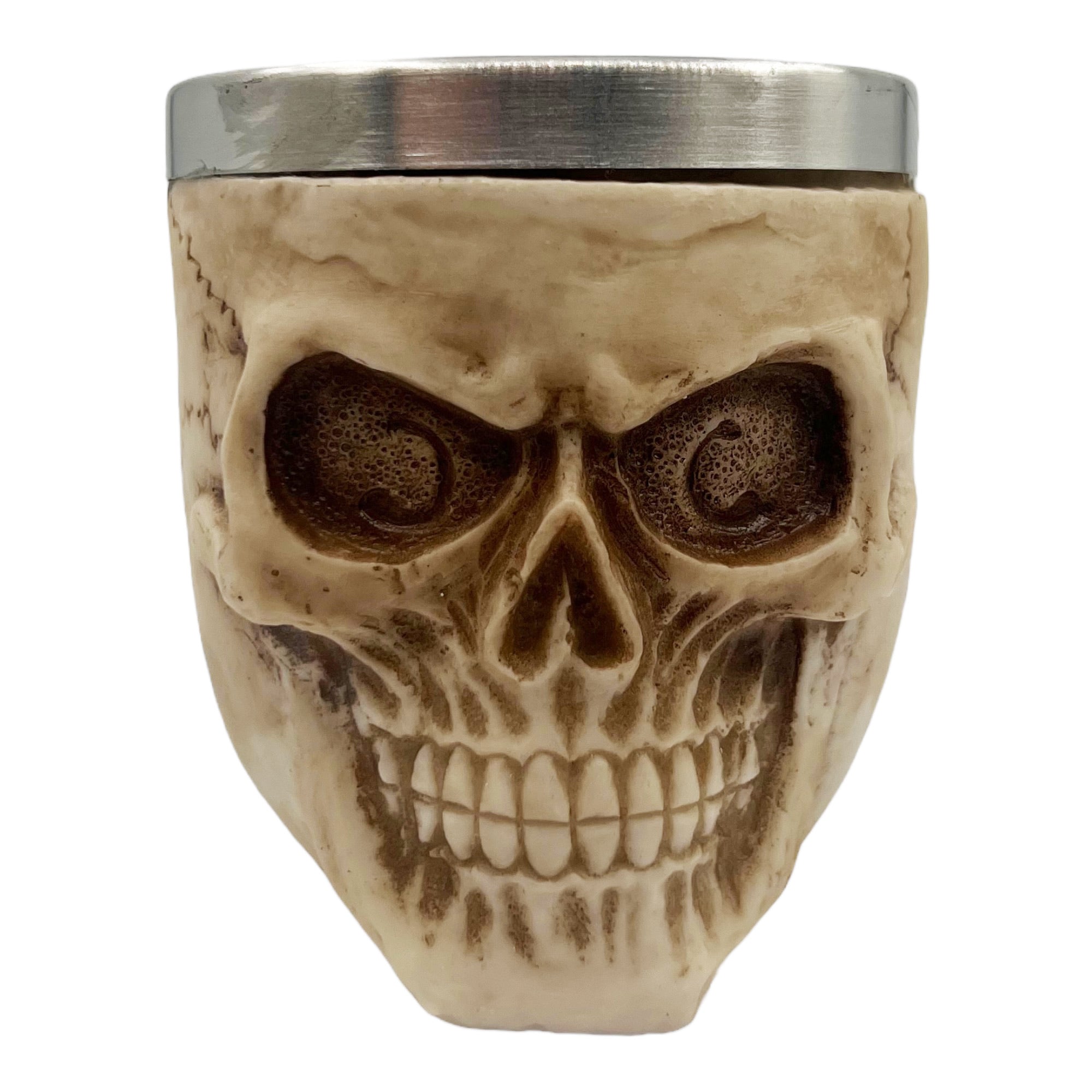 Eson - Shaving Bowl Stainless Steel Grinning Skull 8x7cm