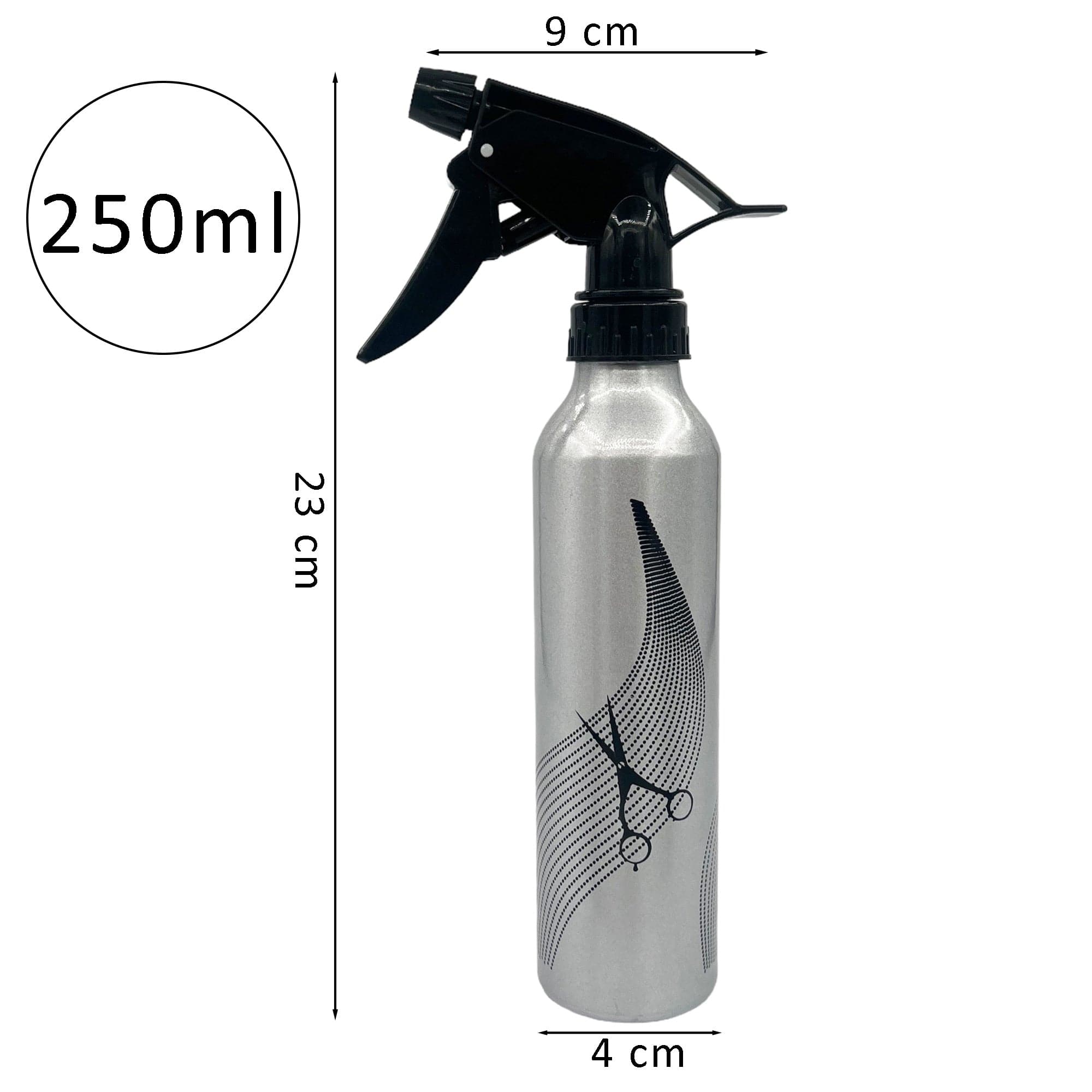 Eson - Water Spray Bottle 250ml Metallic Empty Refillable Extreme Mist Sprayer (Silver) - Eson Direct