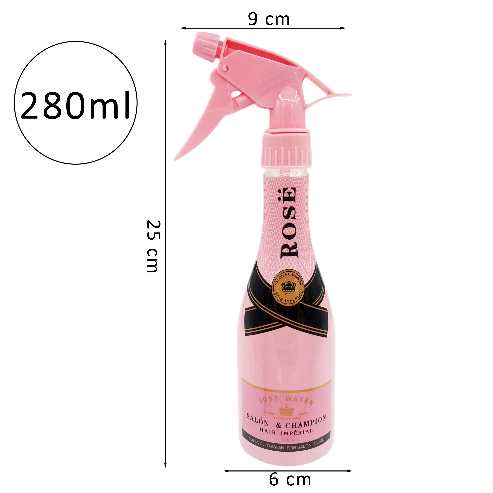 Eson - Water Spray Bottle 280ml Extreme Mist Sprayer Champagne Style (Pink) - Eson Direct