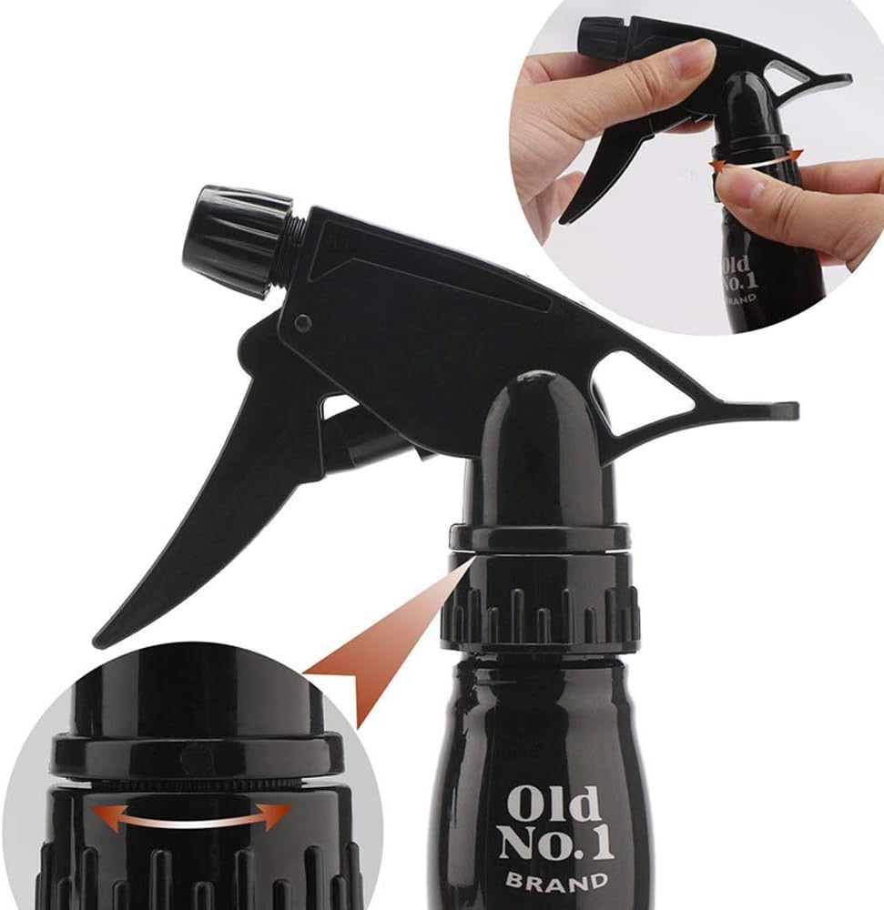 Eson - Water Spray Bottle 300ml Empty Refillable Atomizer Mist Sprayer (Black)