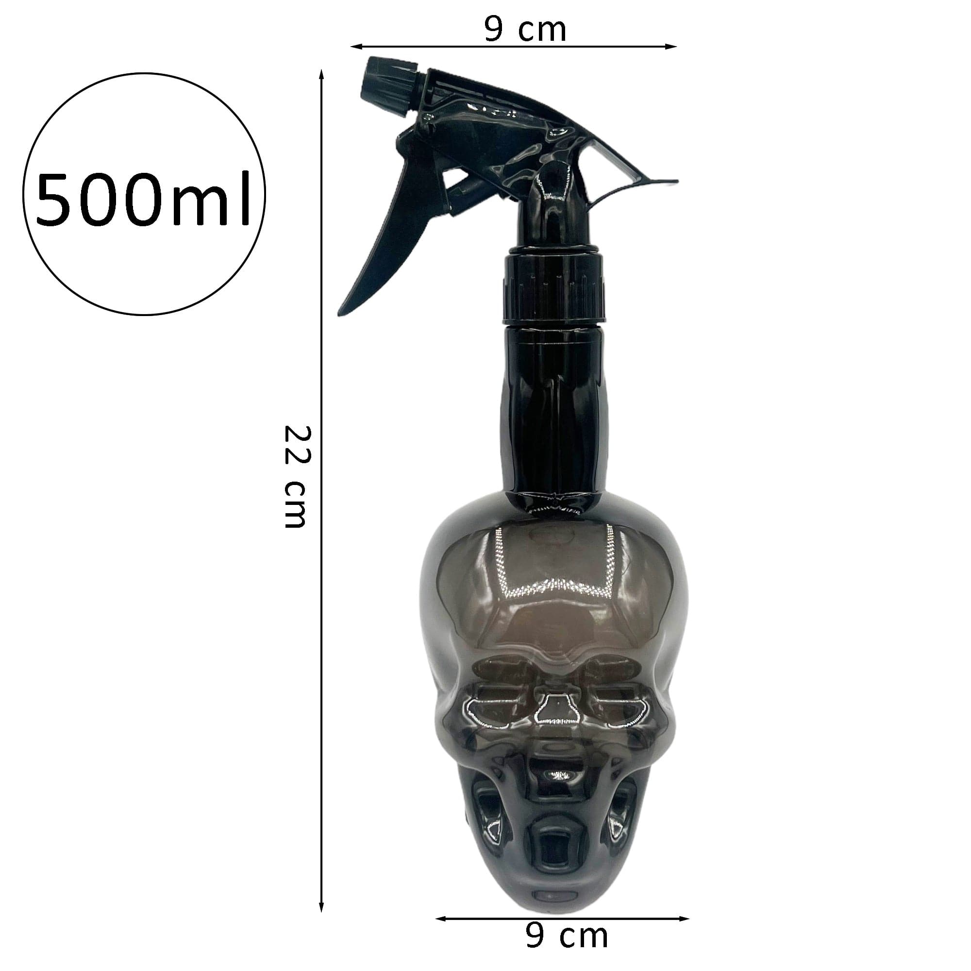 Eson - Hair Water Spray Bottle 500ml Extreme Mist Sprayer Skull Style (Black)