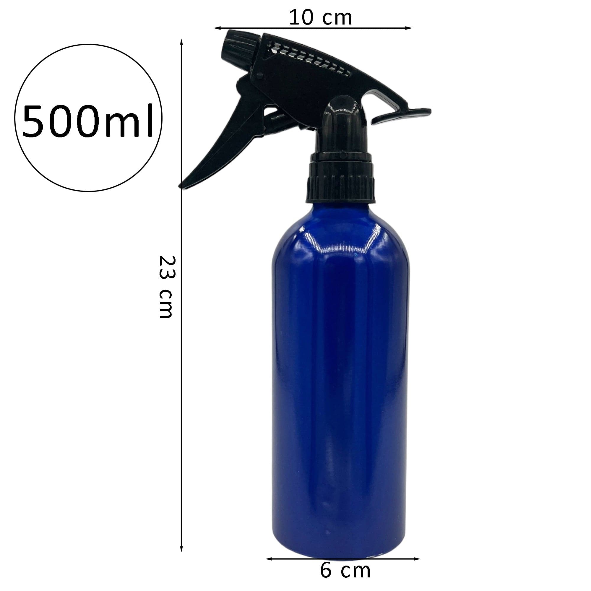 Eson - Hair Water Spray Bottle 500ml Metallic Empty Refillable Ultra Fine Mist Sprayer (Blue)