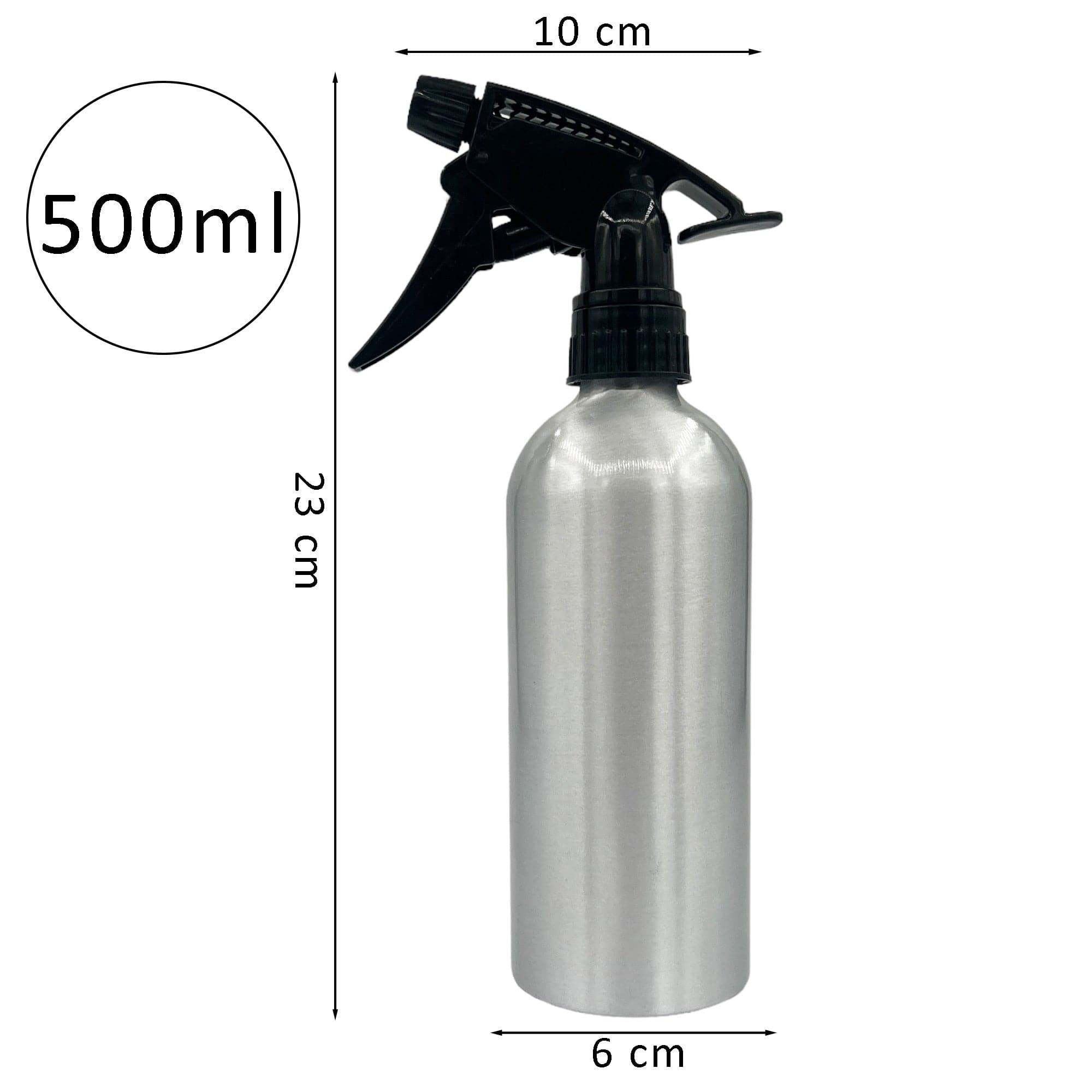 Eson - Hair Water Spray Bottle 500ml Metallic Empty Refillable Ultra Fine Mist Sprayer (Silver)