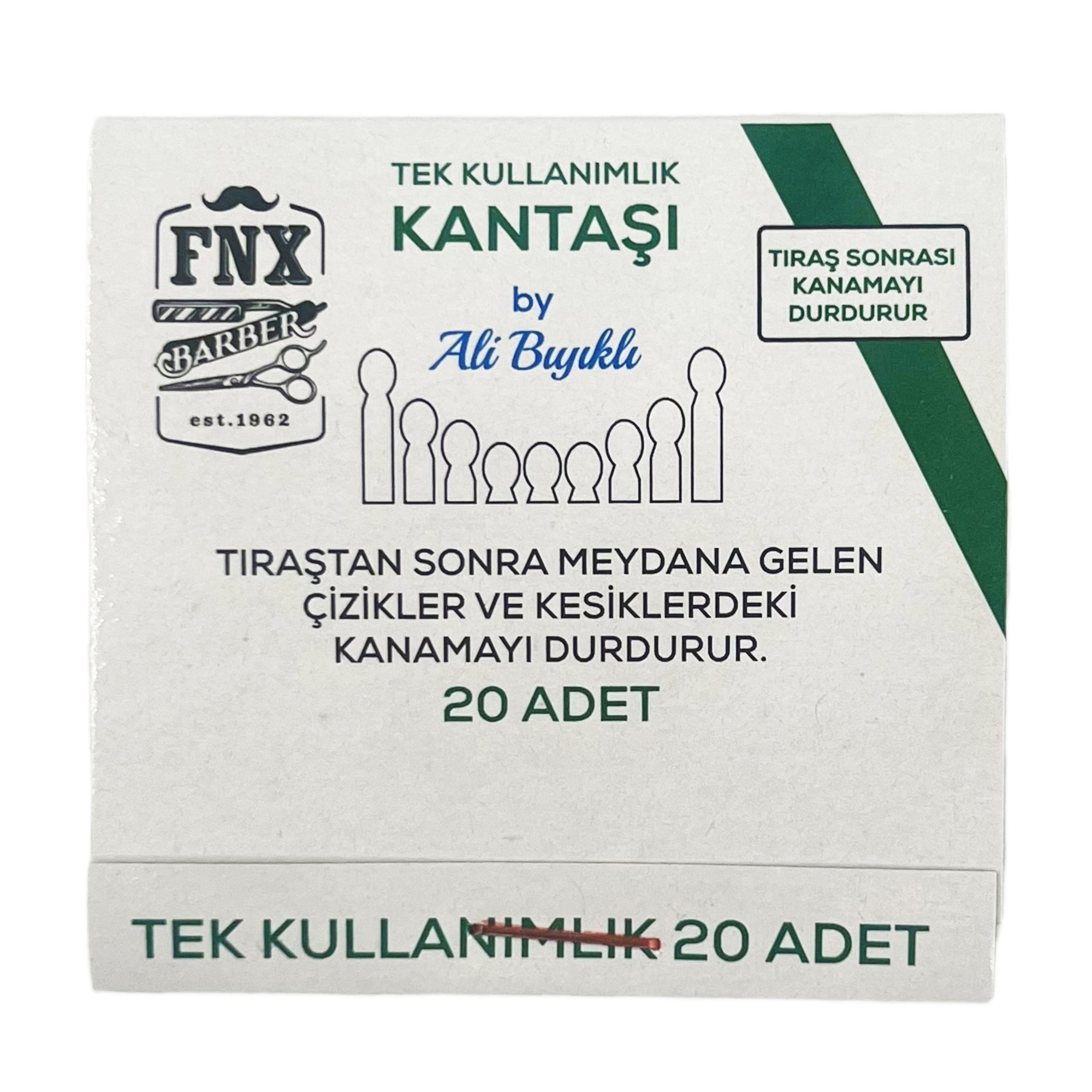 FNX Barber - Styptic Alum Matches After Shave Blood Stopper by Ali Biyikli (20pcs)