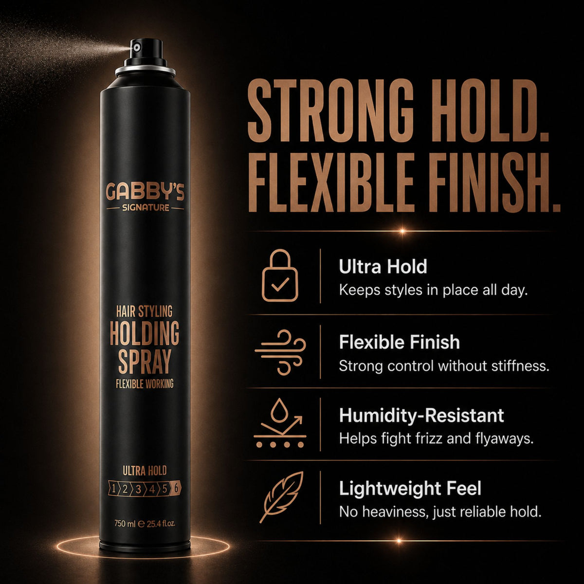 Gabby's Signature - Hair Styling Holding Spray 750ml