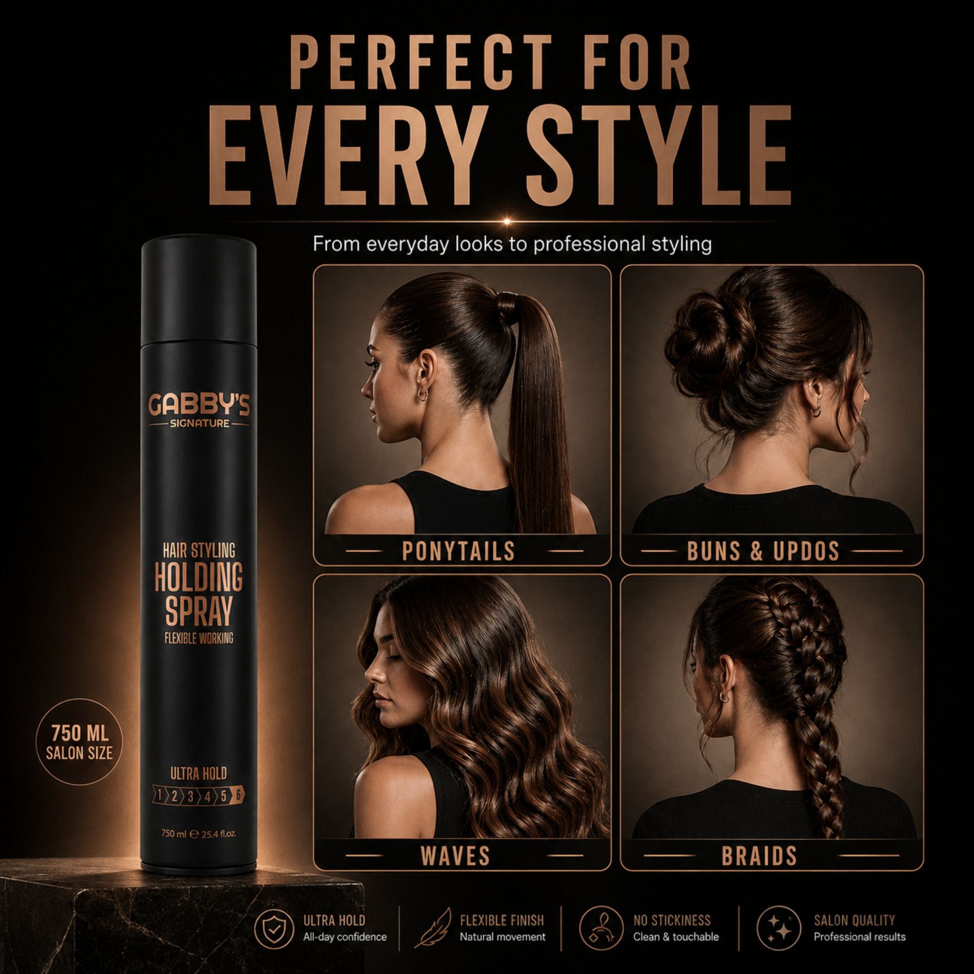 Gabby's Signature - Hair Styling Holding Spray 750ml