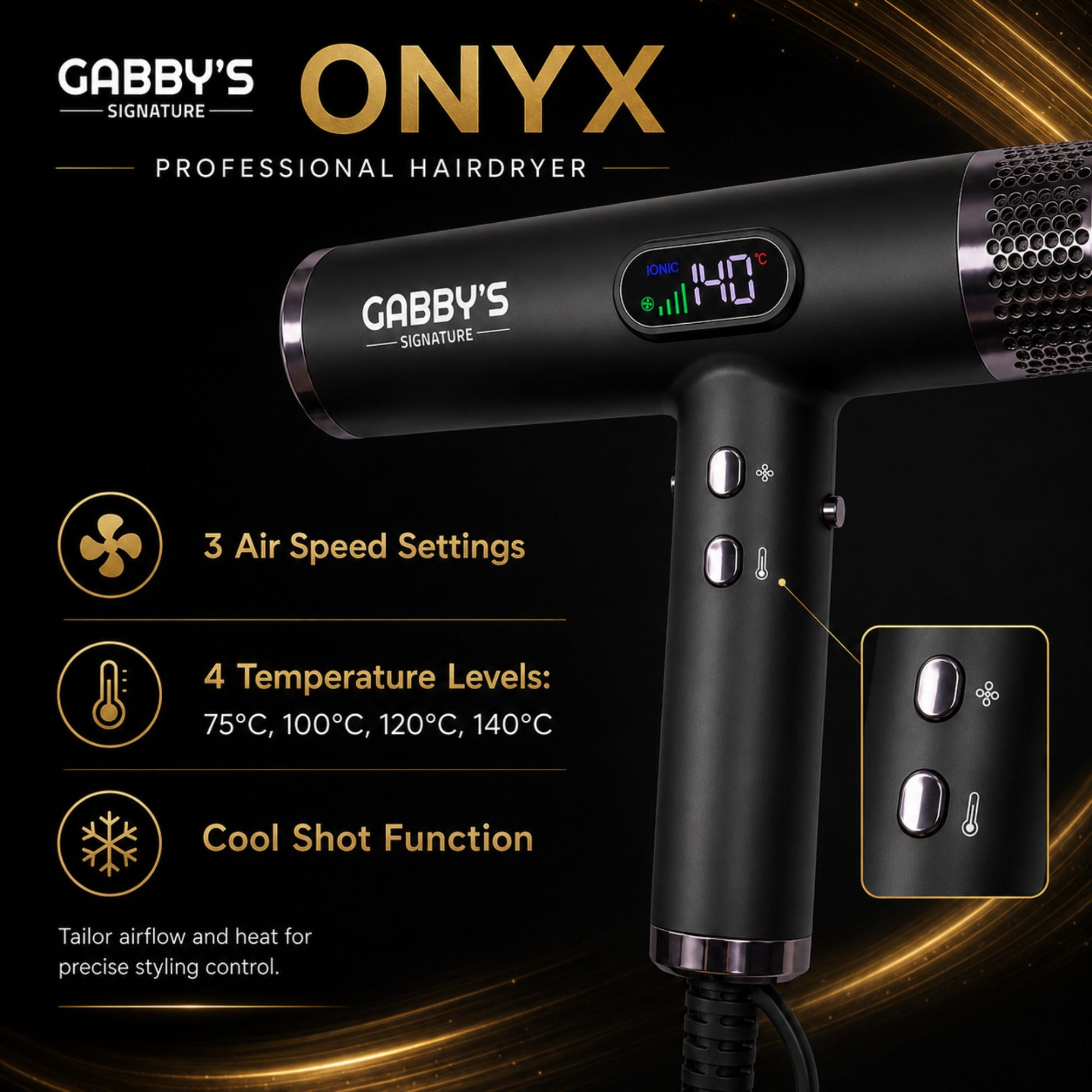 Gabby's Signature - ONXY Professional Hair Dryer