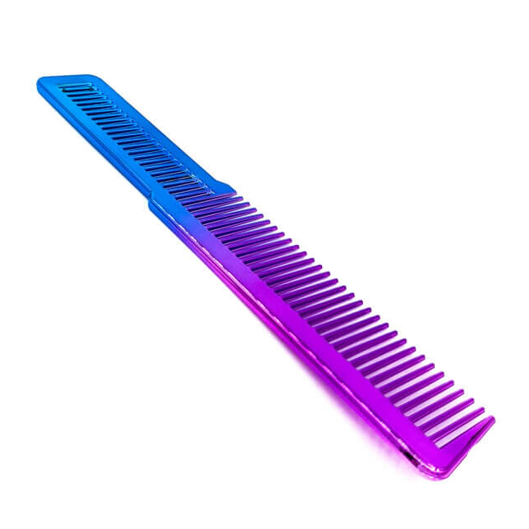 Gabri - Flat Top Comb Purple & Blue Metal Effect 20cm