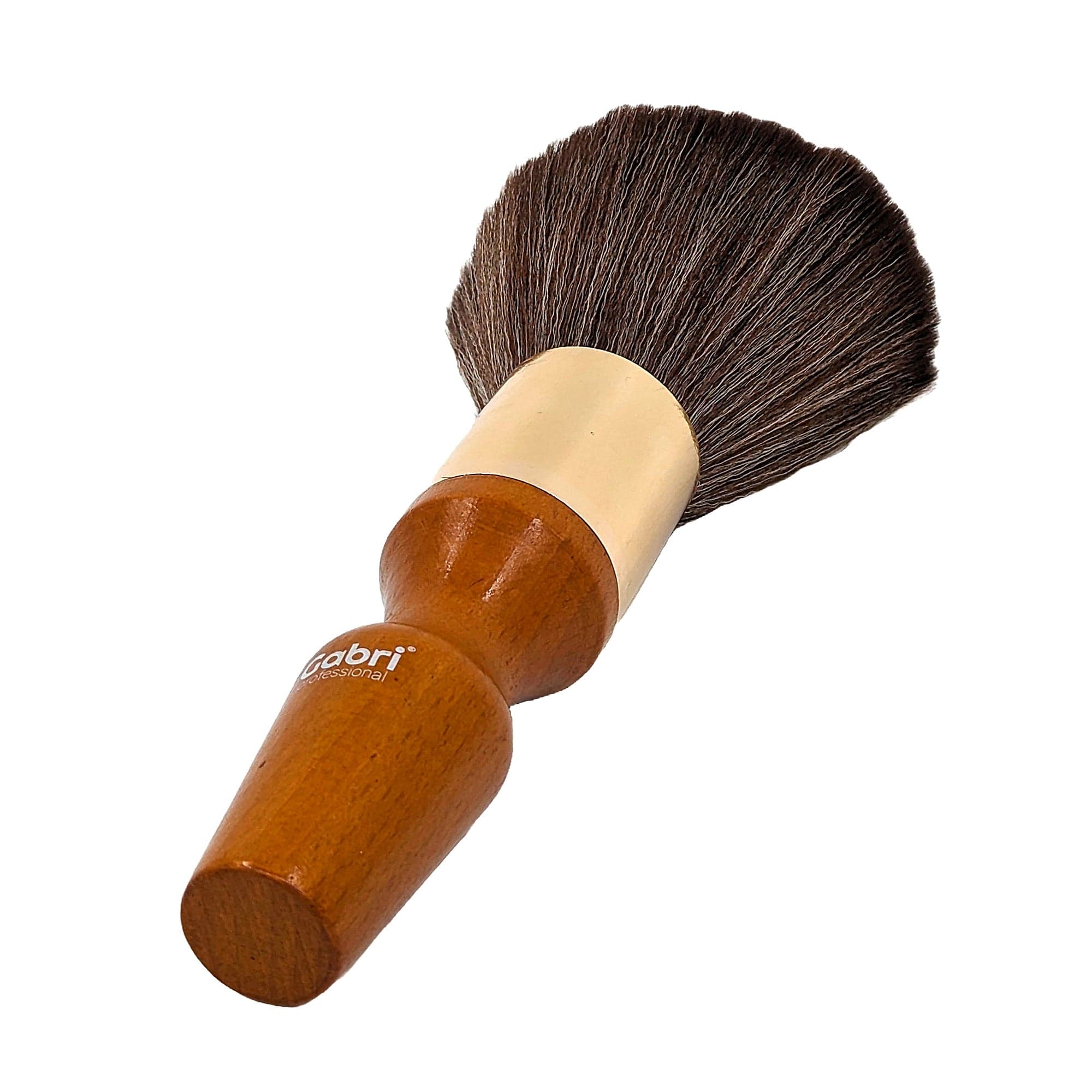 Gabri - Barber Neck Brush Extra Long Lux Wood Handle Black Bristle 20cm