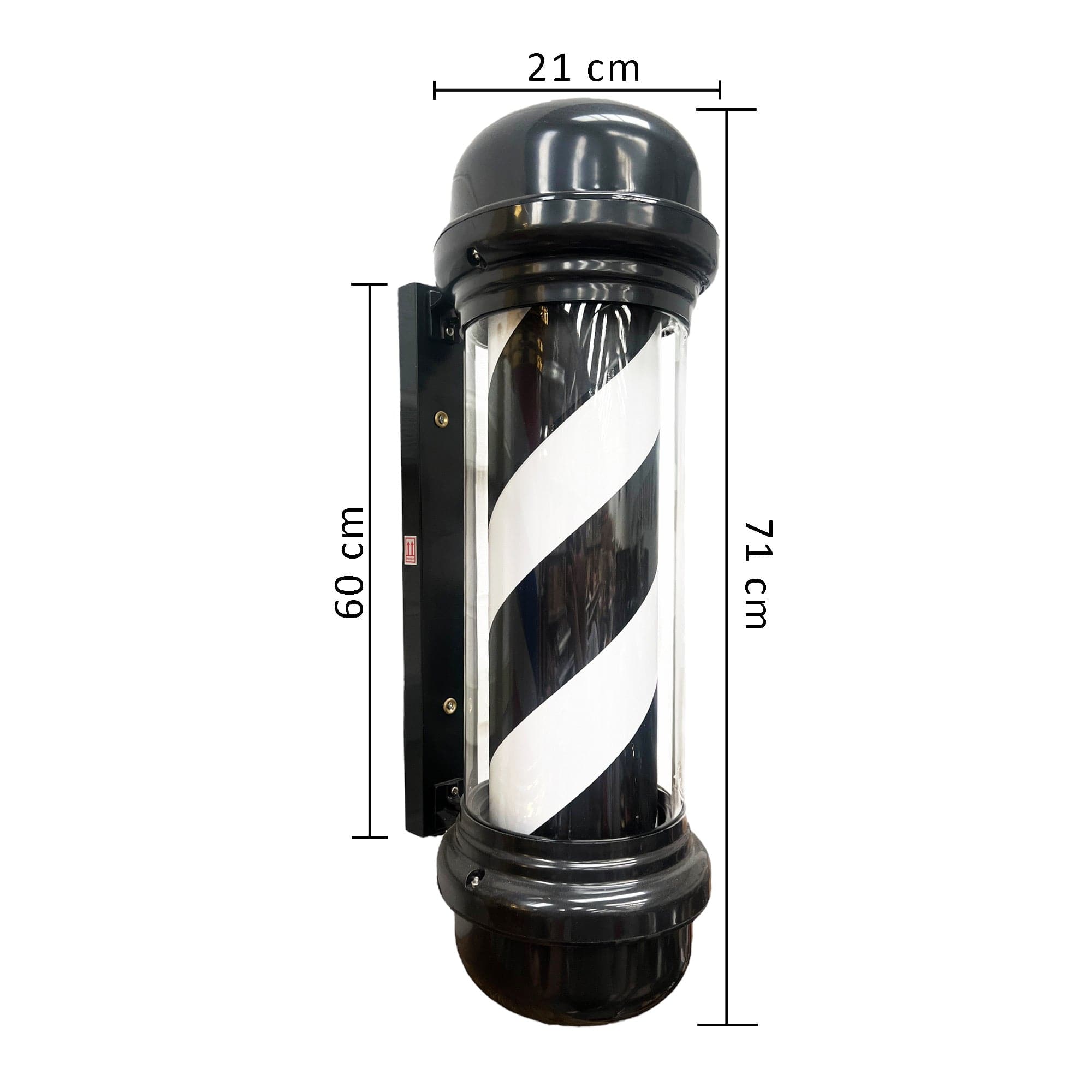 Gabri - Classic Barber Pole Light (Black Black White Stripes) 70cm