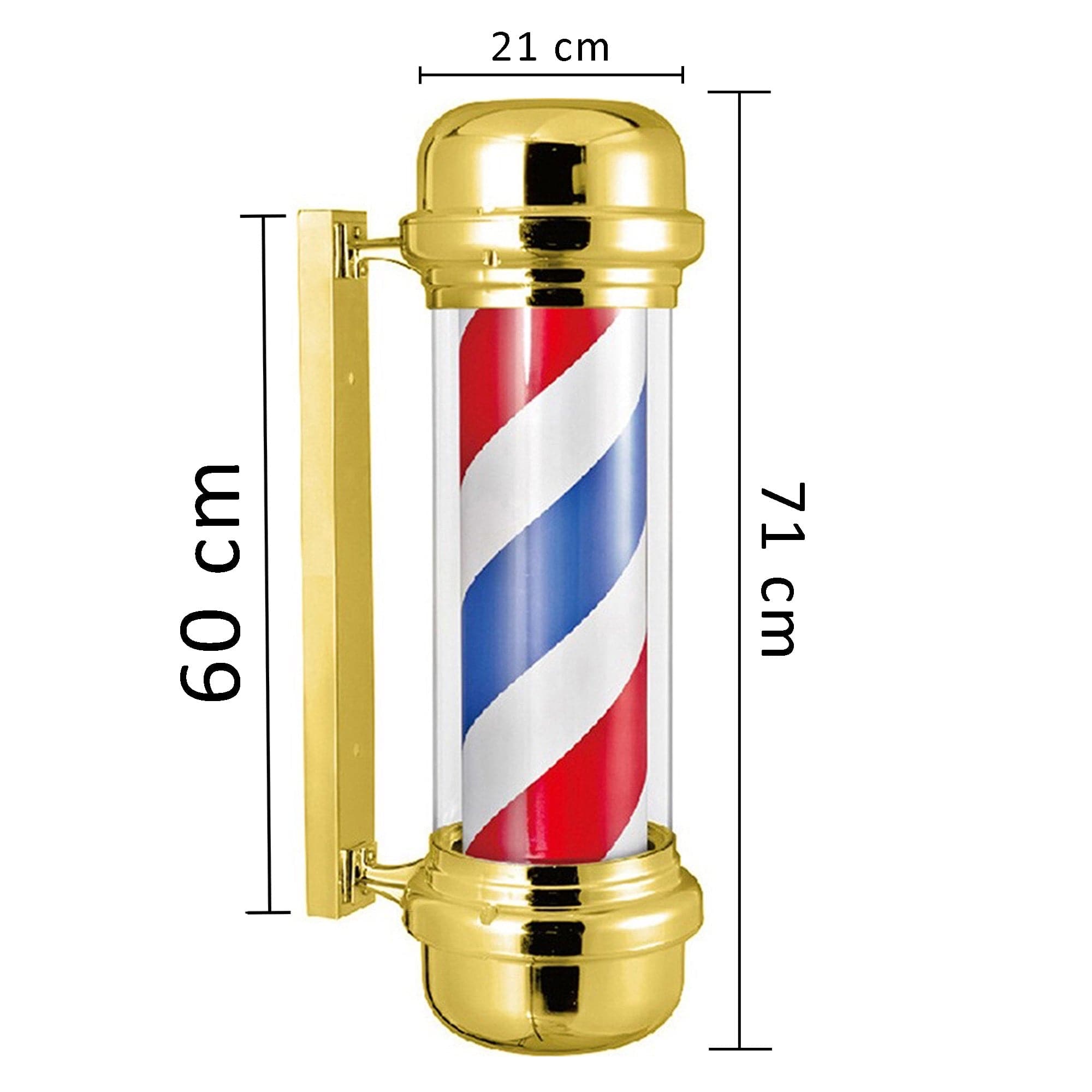 Gabri - Classic Barber Pole Light (Gold Red White Blue Stripes) 70cm