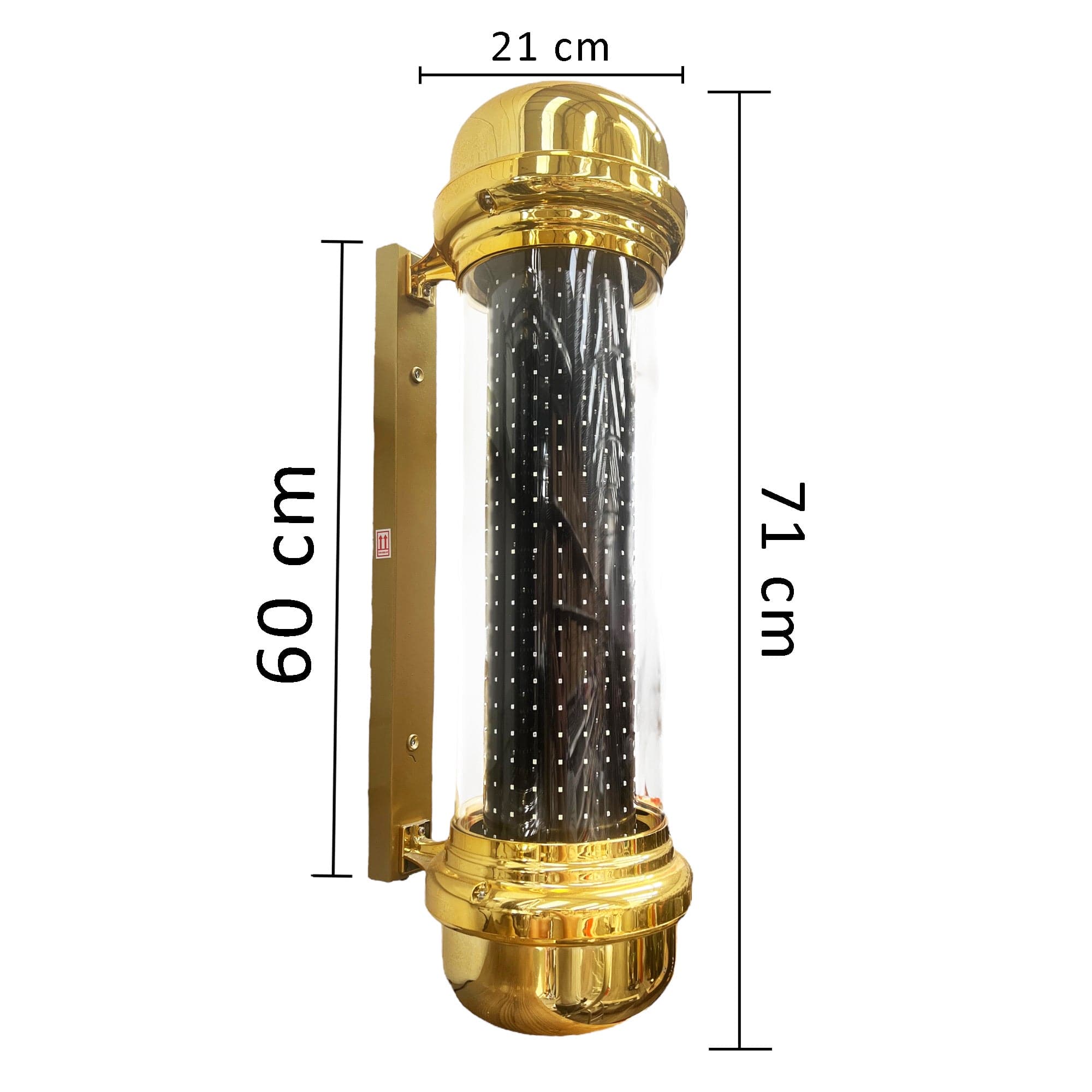 Gabri - Classic Barber Pole Digital Led Light 5 Modes With Remote Control (Gold) 70cm